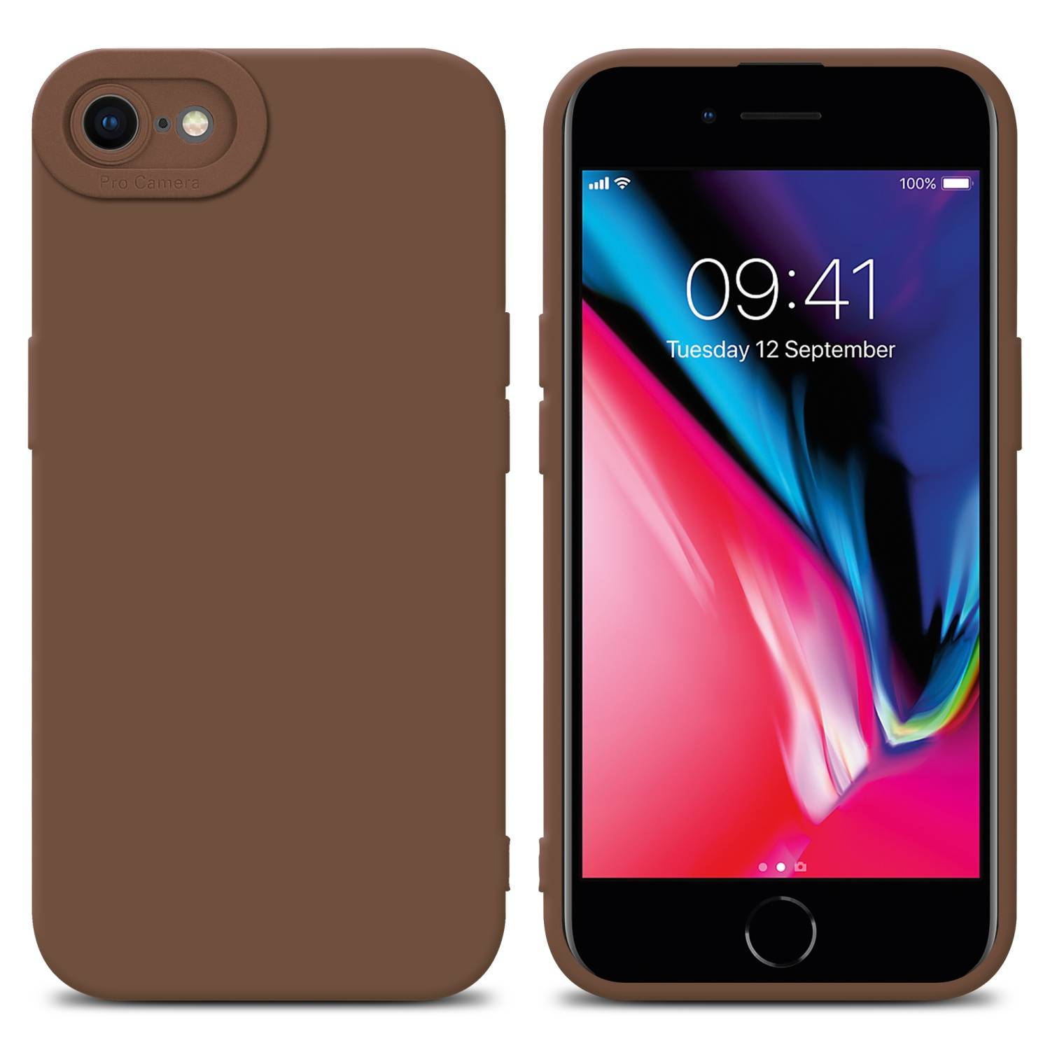 Cadorabo Hülle für Apple iPhone 7 / 7S / 8 / SE 2020 Schutz Hülle in Braun TPU Silikon Etui Case Handyhülle