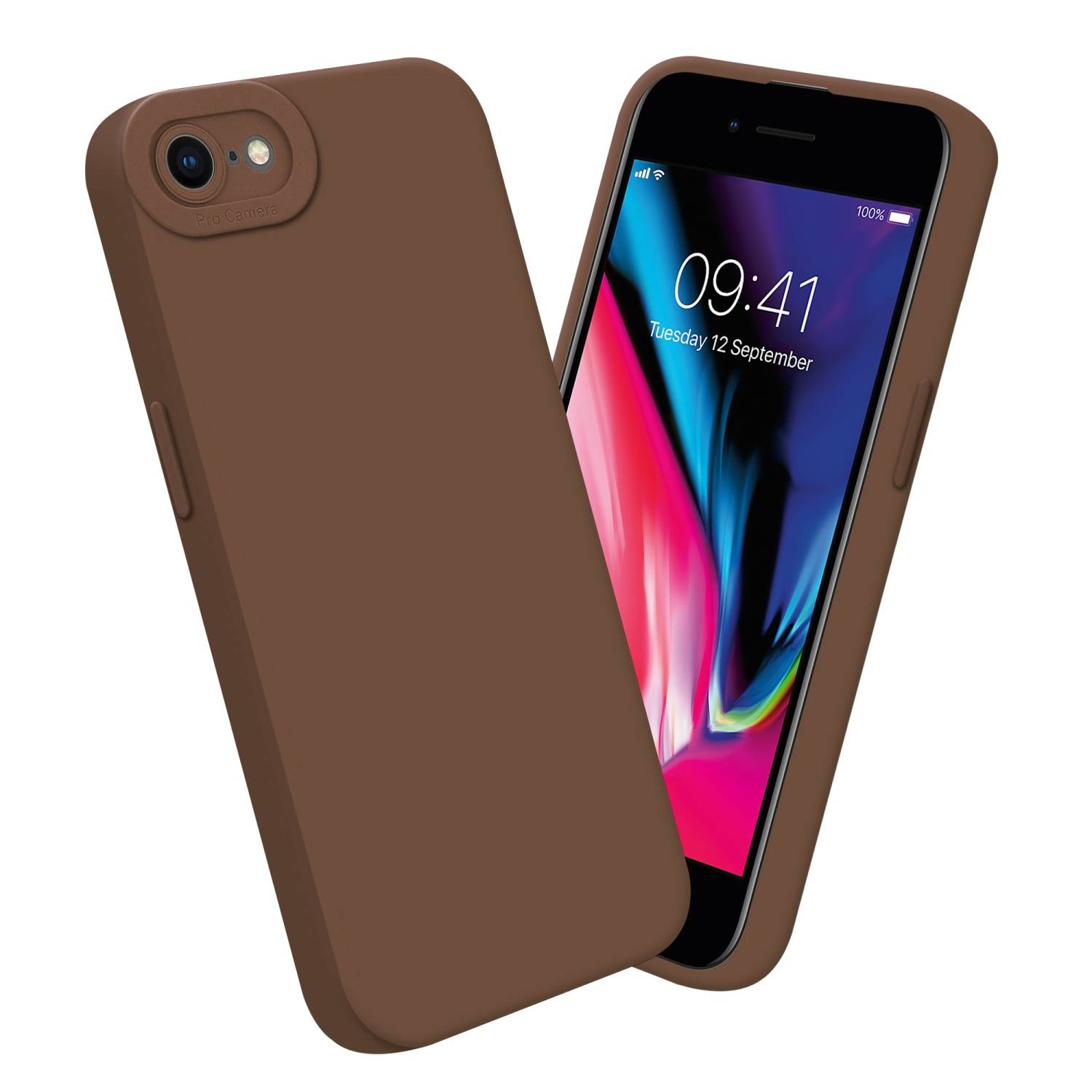 Cadorabo Hülle für Apple iPhone 7 / 7S / 8 / SE 2020 Schutz Hülle in Braun TPU Silikon Etui Case Handyhülle