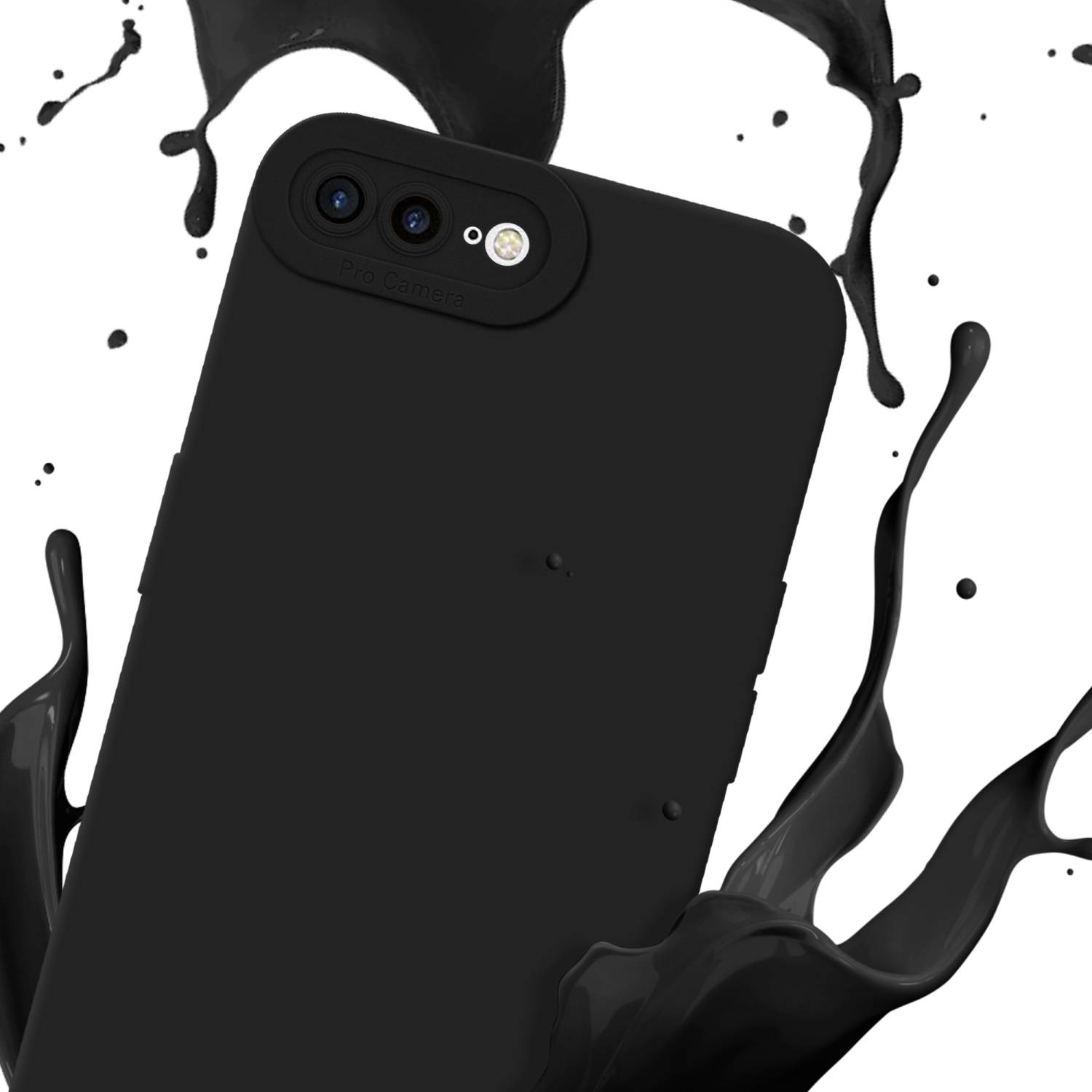 Cadorabo Hülle für Apple iPhone 7 PLUS / 7S PLUS / 8 PLUS Schutz Hülle in Schwarz TPU Silikon Etui Case Handyhülle