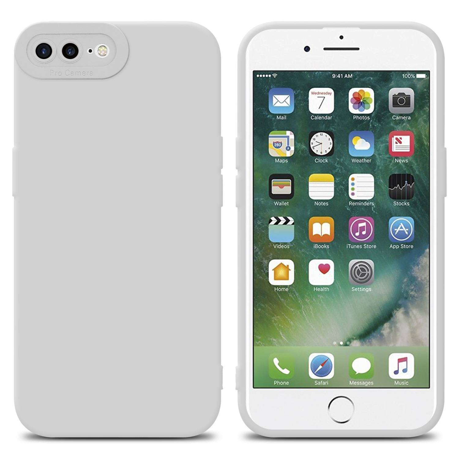Cadorabo Hülle für Apple iPhone 7 PLUS / 7S PLUS / 8 PLUS Schutz Hülle in Weiß TPU Silikon Etui Case Handyhülle