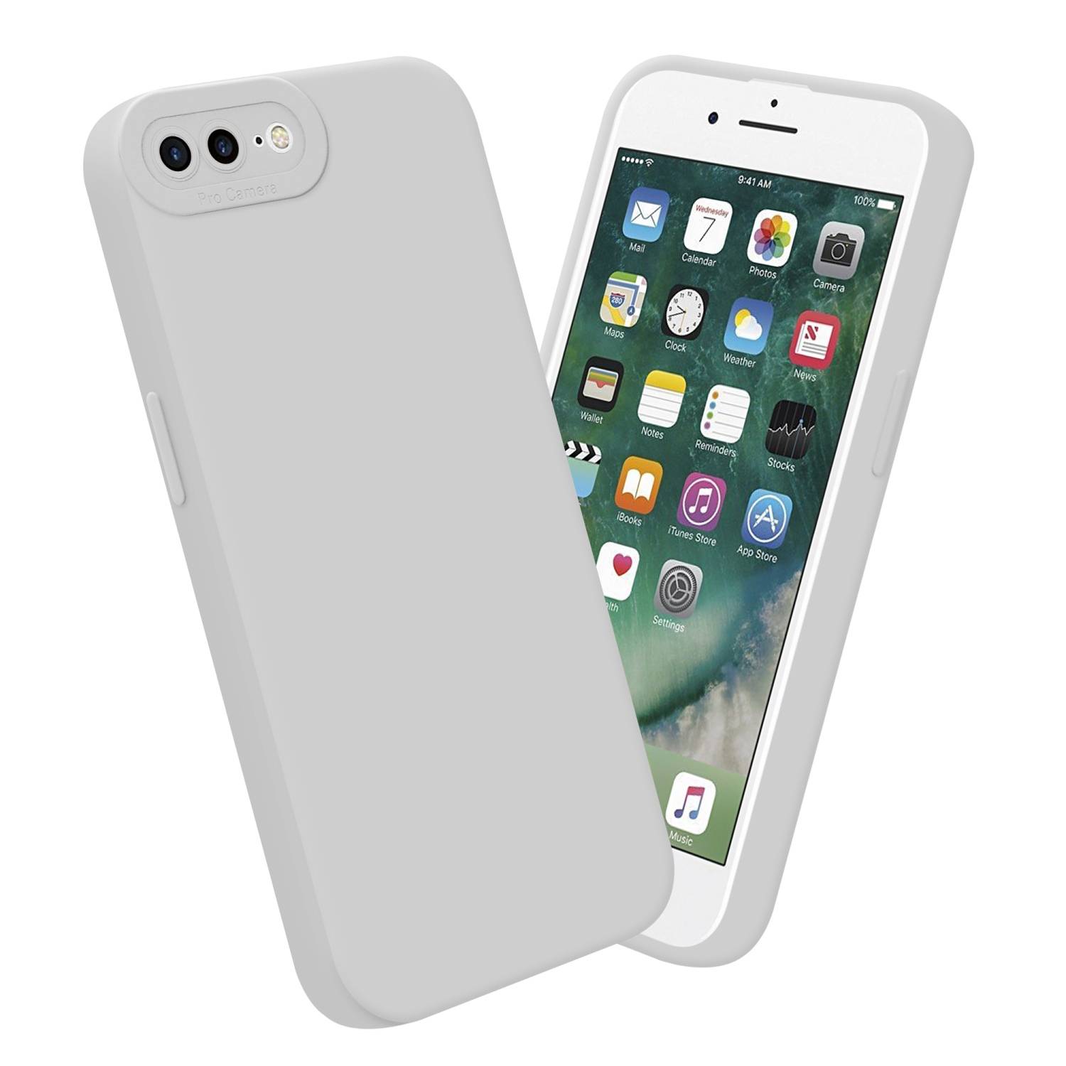 Cadorabo Hülle für Apple iPhone 7 PLUS / 7S PLUS / 8 PLUS Schutz Hülle in Weiß TPU Silikon Etui Case Handyhülle