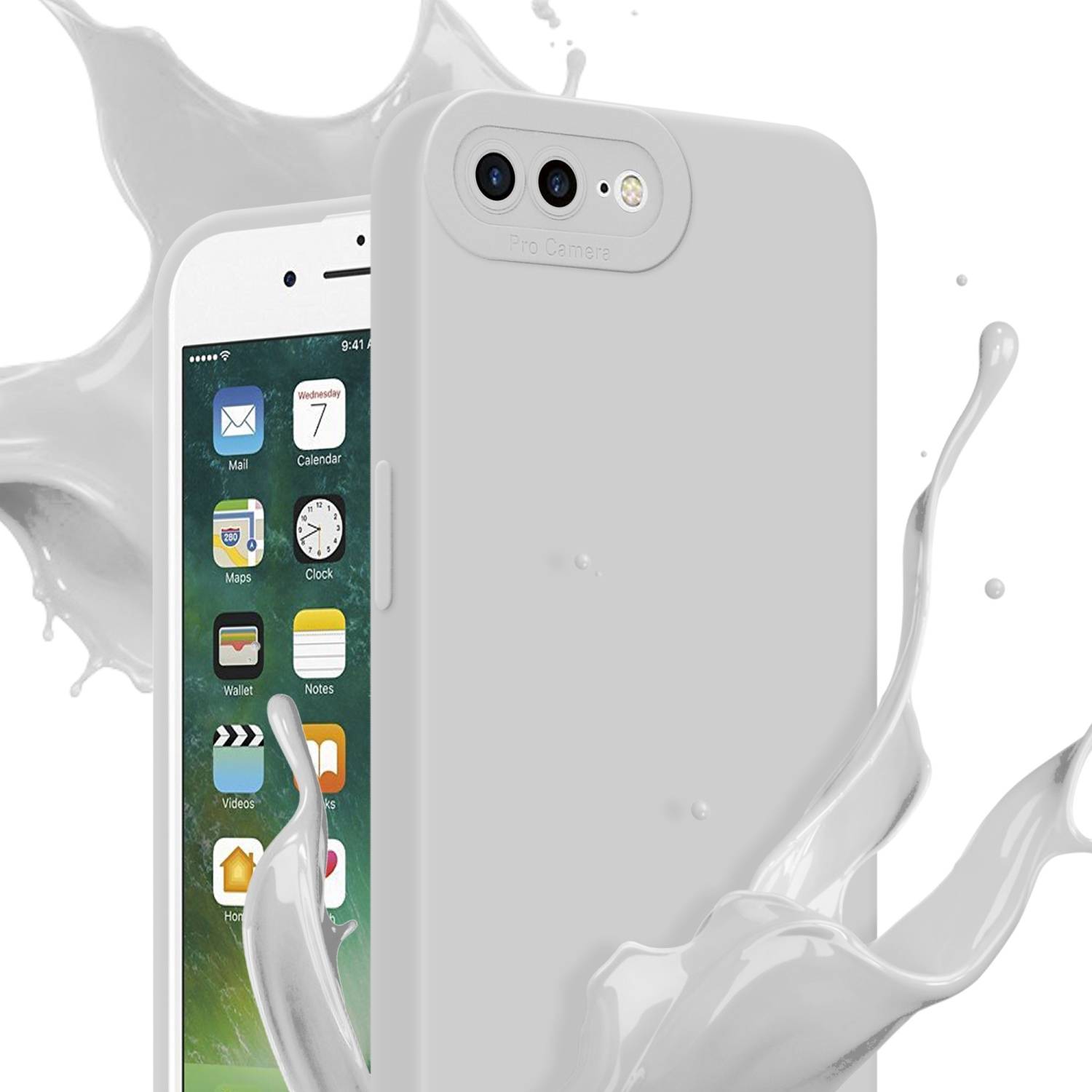 Cadorabo Hülle für Apple iPhone 7 PLUS / 7S PLUS / 8 PLUS Schutz Hülle in Weiß TPU Silikon Etui Case Handyhülle