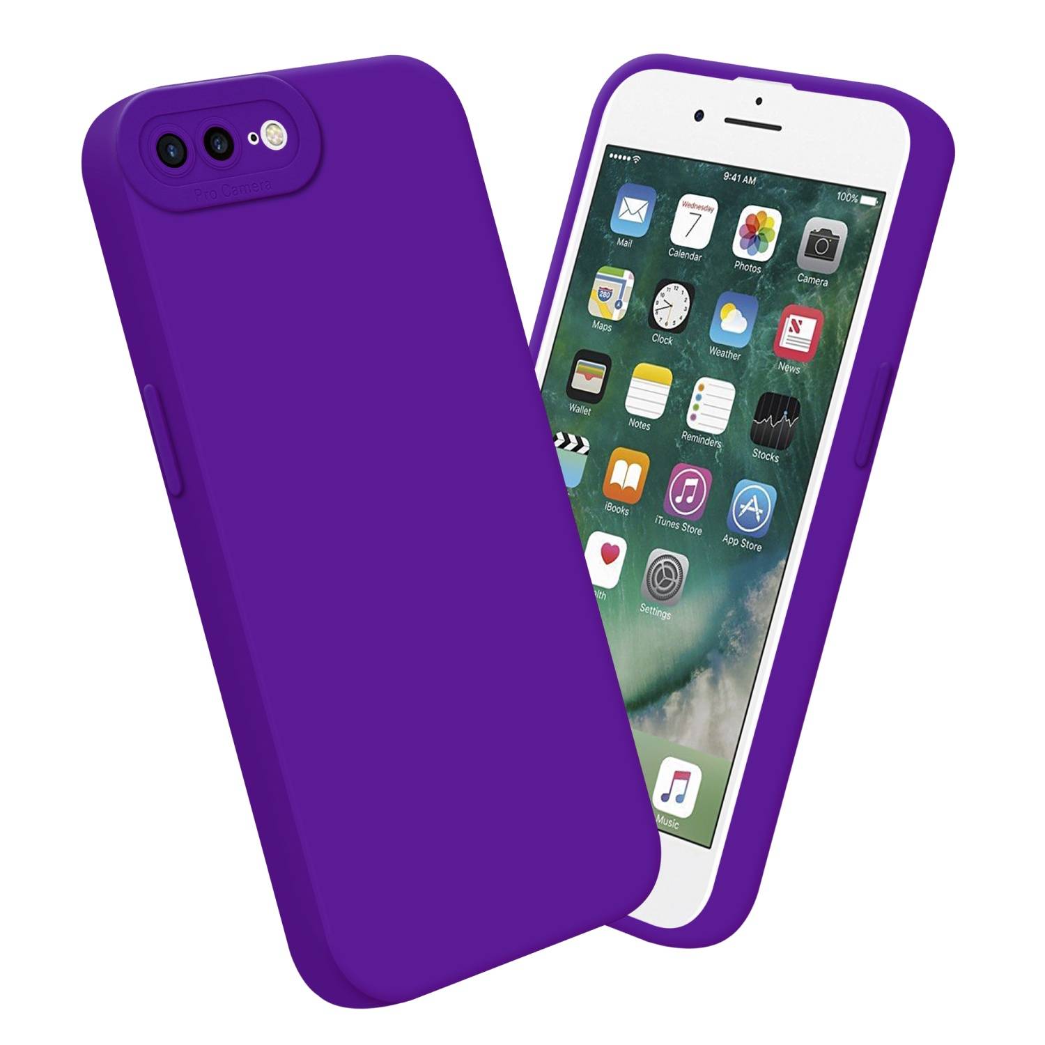 Cadorabo Hülle für Apple iPhone 7 PLUS / 7S PLUS / 8 PLUS Schutz Hülle in Lila TPU Silikon Etui Case Handyhülle