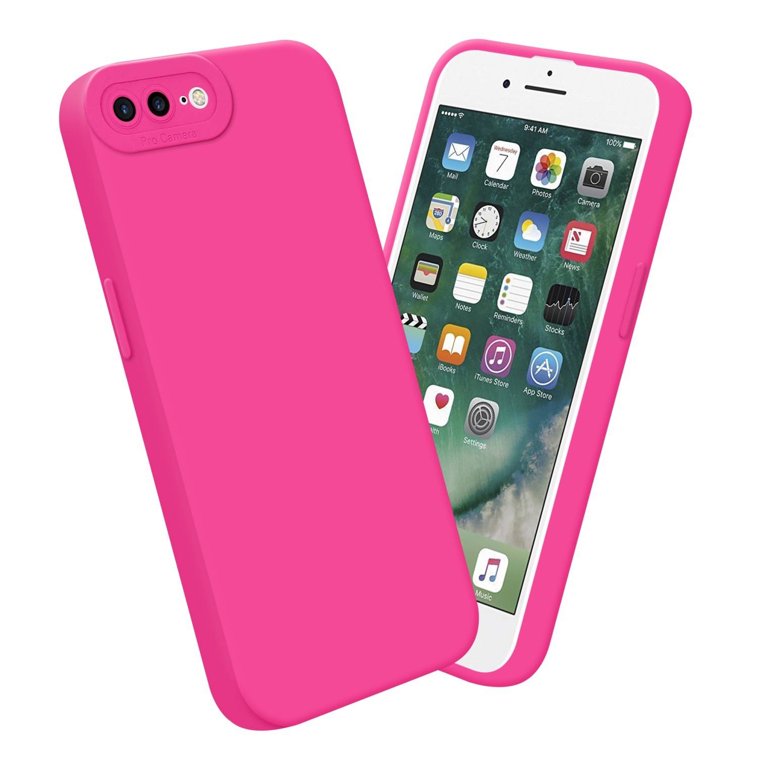Cadorabo Hülle für Apple iPhone 7 PLUS / 7S PLUS / 8 PLUS Schutz Hülle in Pink TPU Silikon Etui Case Handyhülle