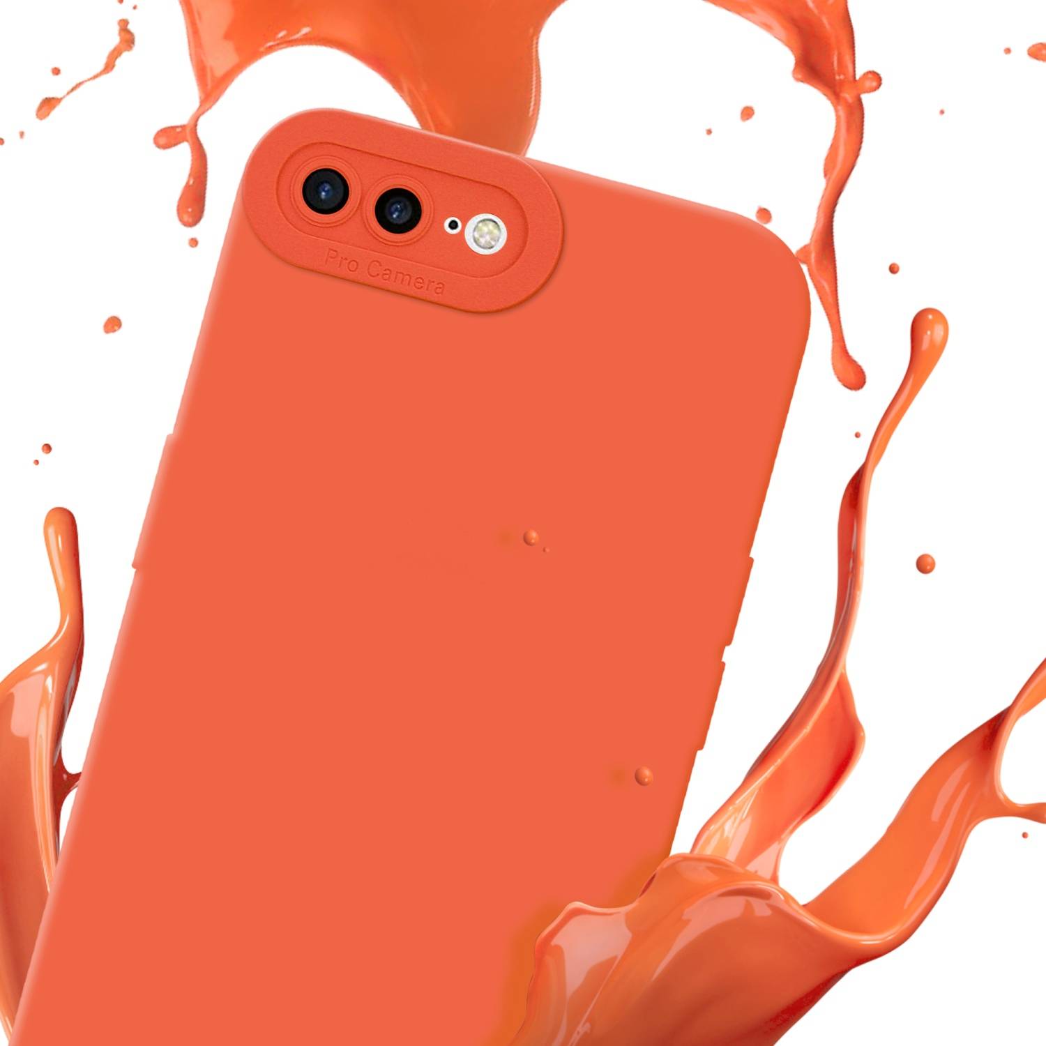 Cadorabo Hülle für Apple iPhone 7 PLUS / 7S PLUS / 8 PLUS Schutz Hülle in Orange TPU Silikon Etui Case Handyhülle