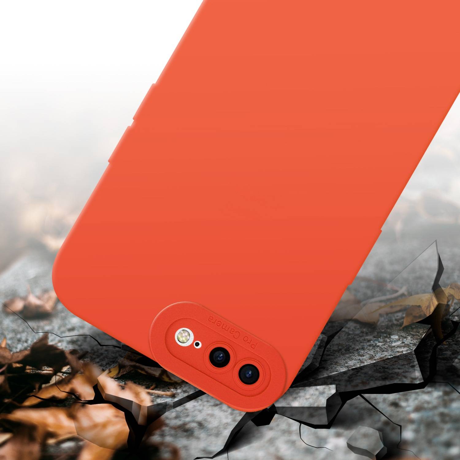 Cadorabo Hülle für Apple iPhone 7 PLUS / 7S PLUS / 8 PLUS Schutz Hülle in Orange TPU Silikon Etui Case Handyhülle