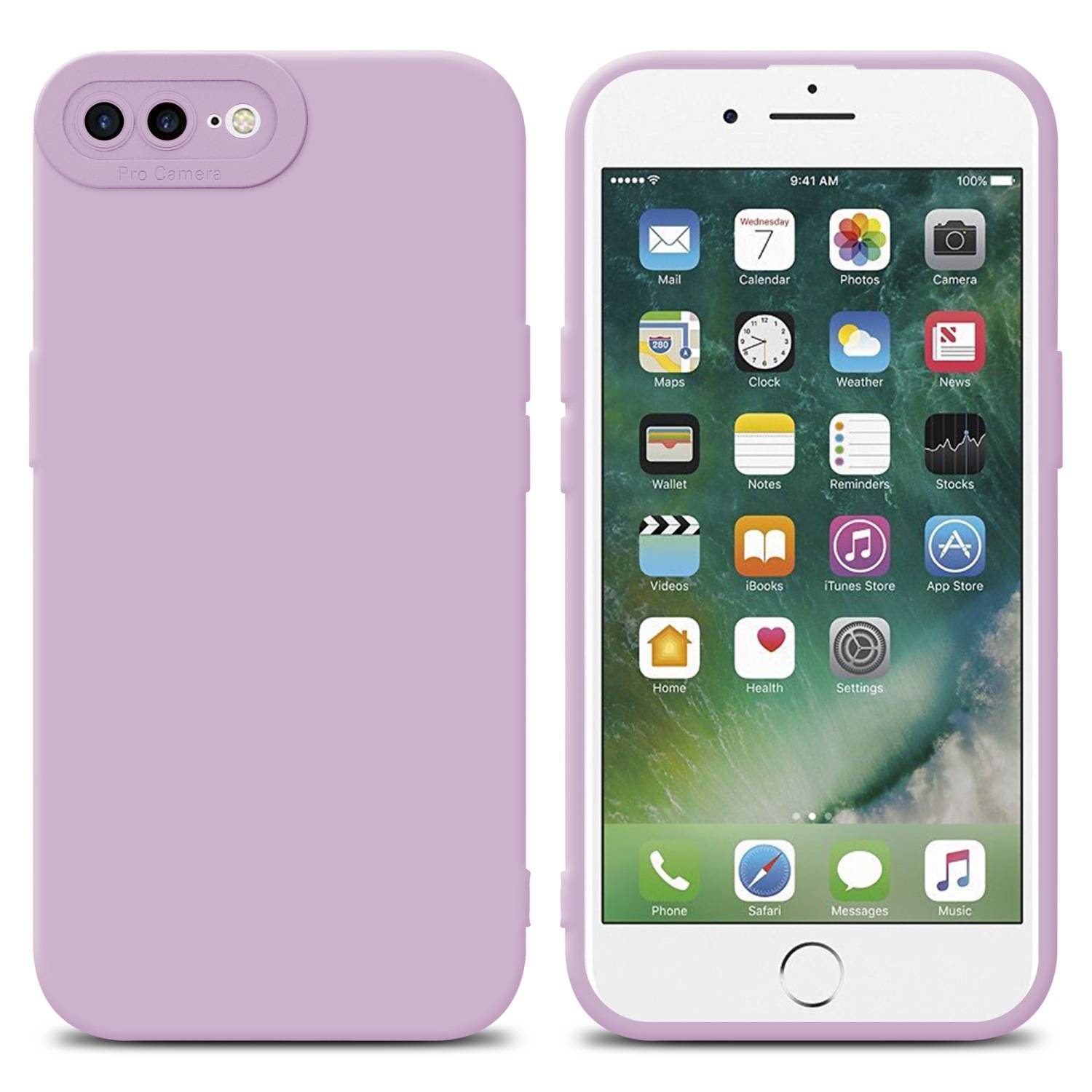 Cadorabo Hülle für Apple iPhone 7 PLUS / 7S PLUS / 8 PLUS Schutz Hülle in Rosa TPU Silikon Etui Case Handyhülle