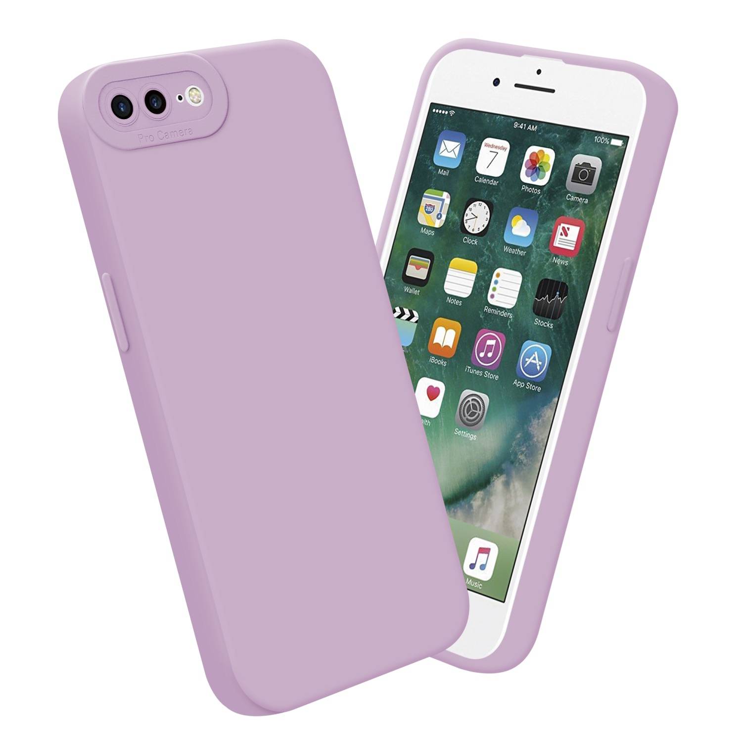 Cadorabo Hülle für Apple iPhone 7 PLUS / 7S PLUS / 8 PLUS Schutz Hülle in Rosa TPU Silikon Etui Case Handyhülle