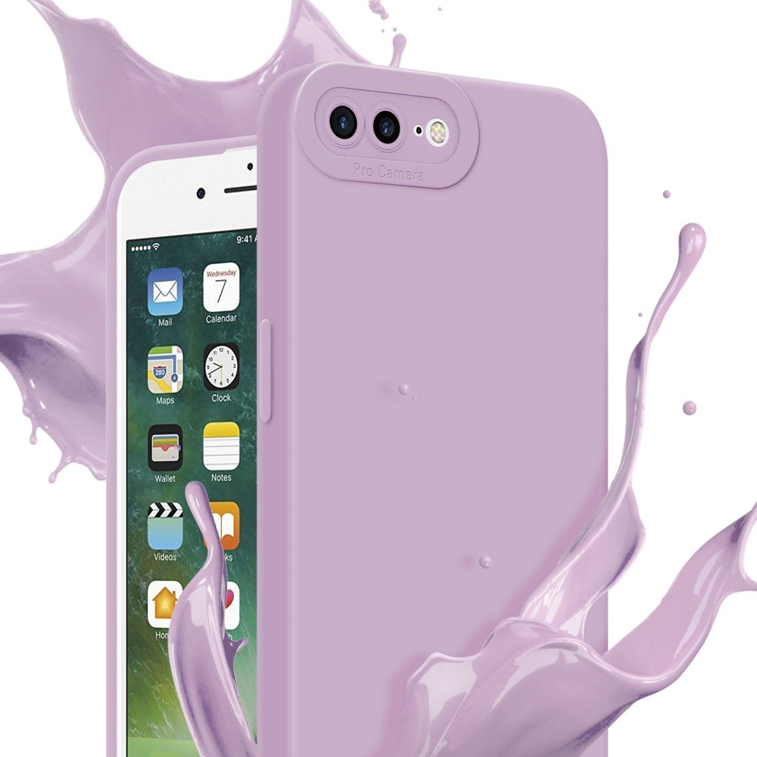 Cadorabo Hülle für Apple iPhone 7 PLUS / 7S PLUS / 8 PLUS Schutz Hülle in Rosa TPU Silikon Etui Case Handyhülle