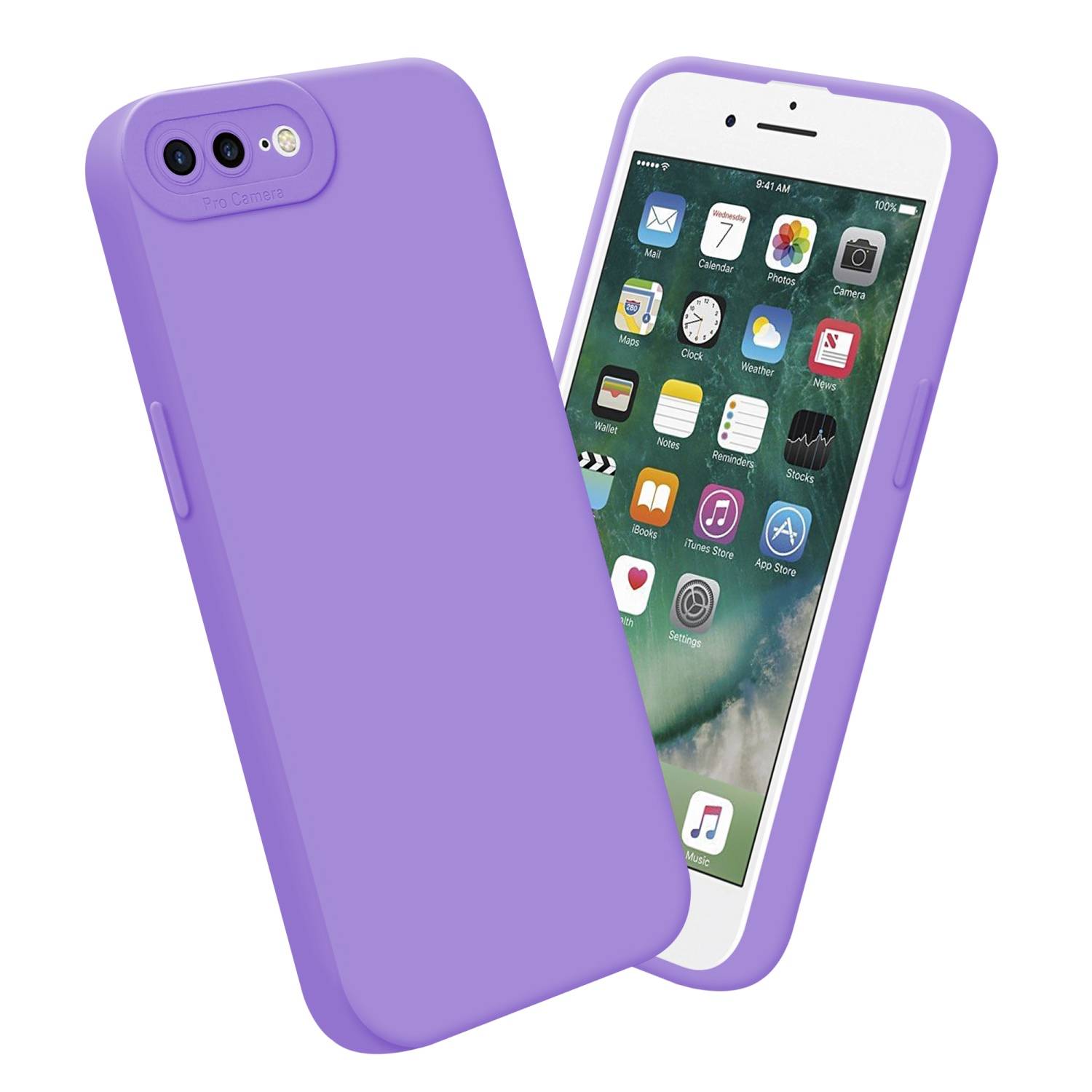 Cadorabo Hülle für Apple iPhone 7 PLUS / 7S PLUS / 8 PLUS Schutz Hülle in Lila TPU Silikon Etui Case Handyhülle