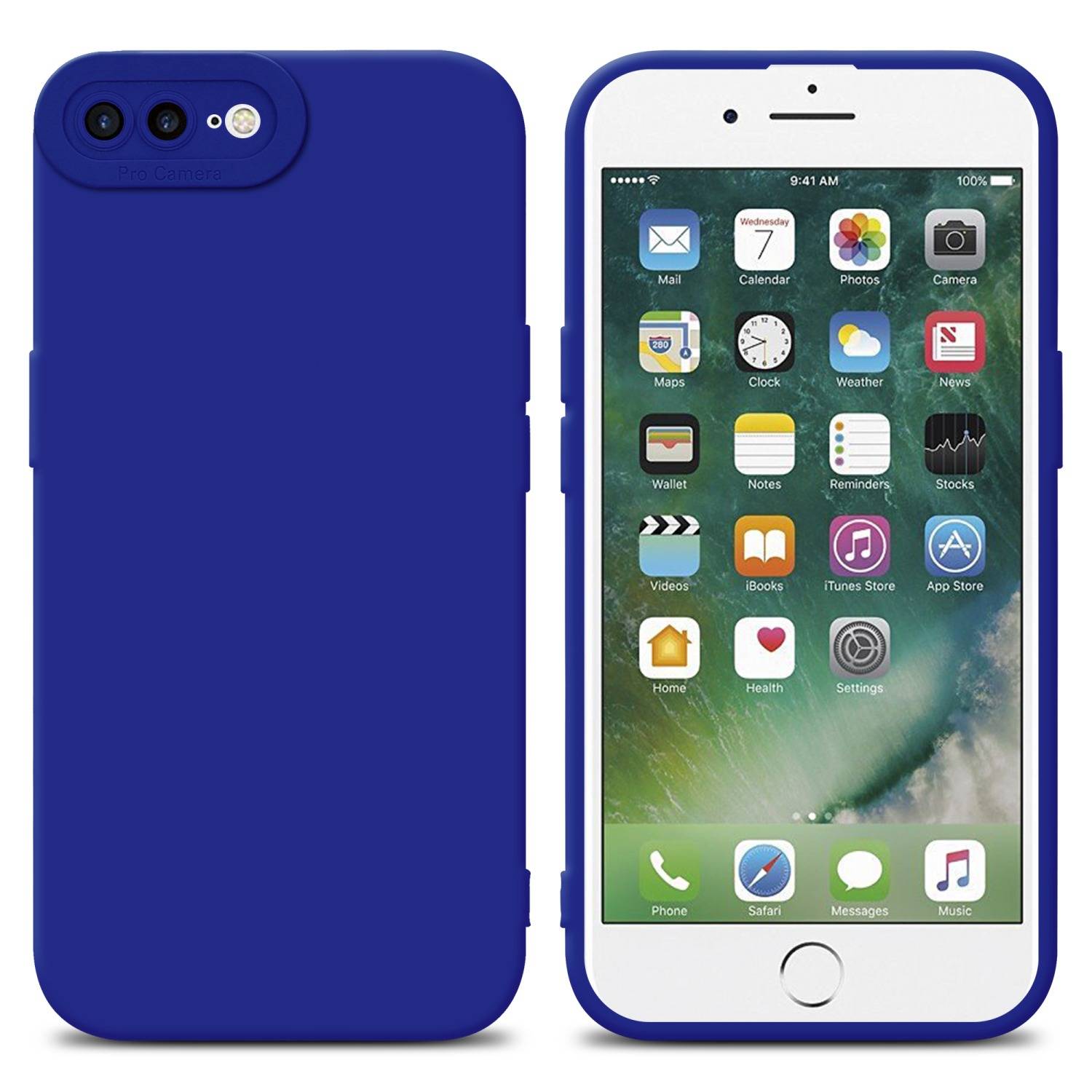 Cadorabo Hülle für Apple iPhone 7 PLUS / 7S PLUS / 8 PLUS Schutz Hülle in Blau TPU Silikon Etui Case Handyhülle