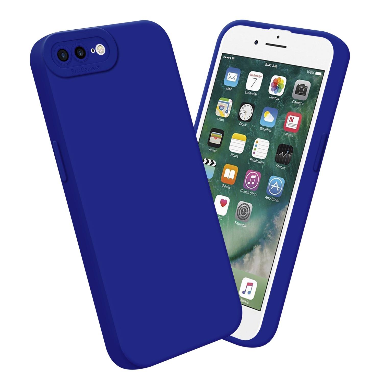Cadorabo Hülle für Apple iPhone 7 PLUS / 7S PLUS / 8 PLUS Schutz Hülle in Blau TPU Silikon Etui Case Handyhülle