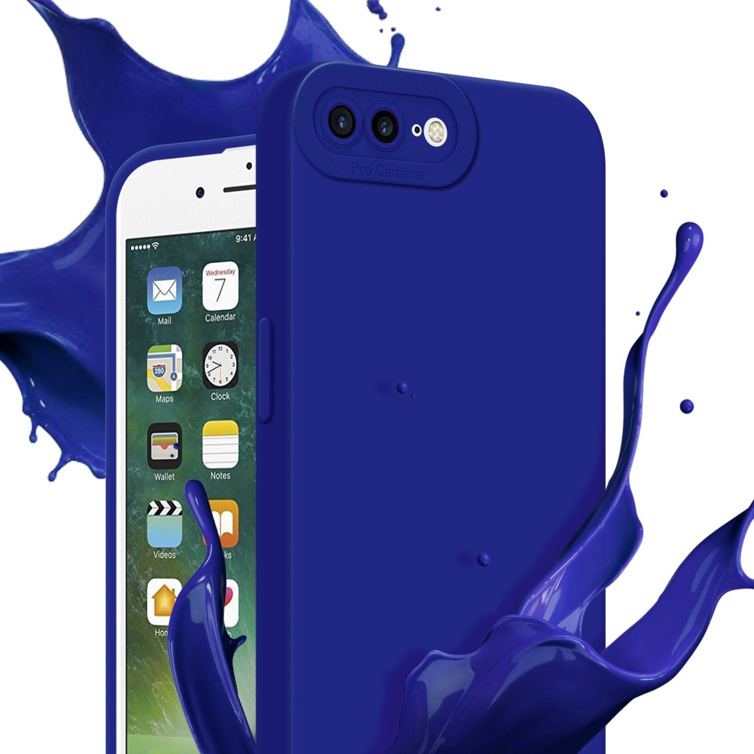 Cadorabo Hülle für Apple iPhone 7 PLUS / 7S PLUS / 8 PLUS Schutz Hülle in Blau TPU Silikon Etui Case Handyhülle