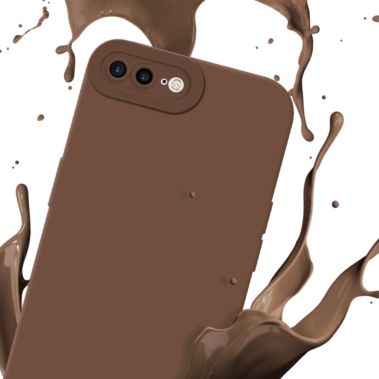 Cadorabo Hülle für Apple iPhone 7 PLUS / 7S PLUS / 8 PLUS Schutz Hülle in Braun TPU Silikon Etui Case Handyhülle