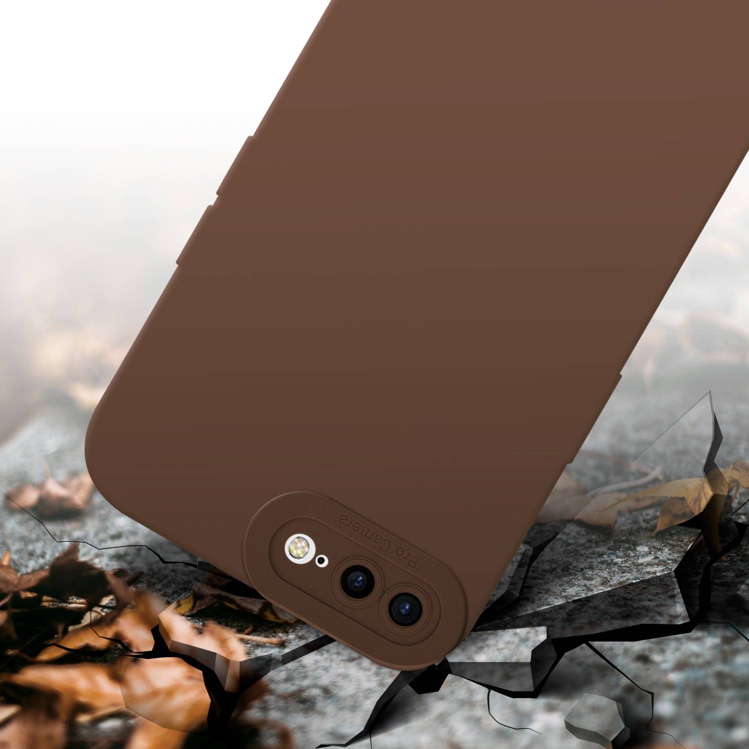 Cadorabo Hülle für Apple iPhone 7 PLUS / 7S PLUS / 8 PLUS Schutz Hülle in Braun TPU Silikon Etui Case Handyhülle