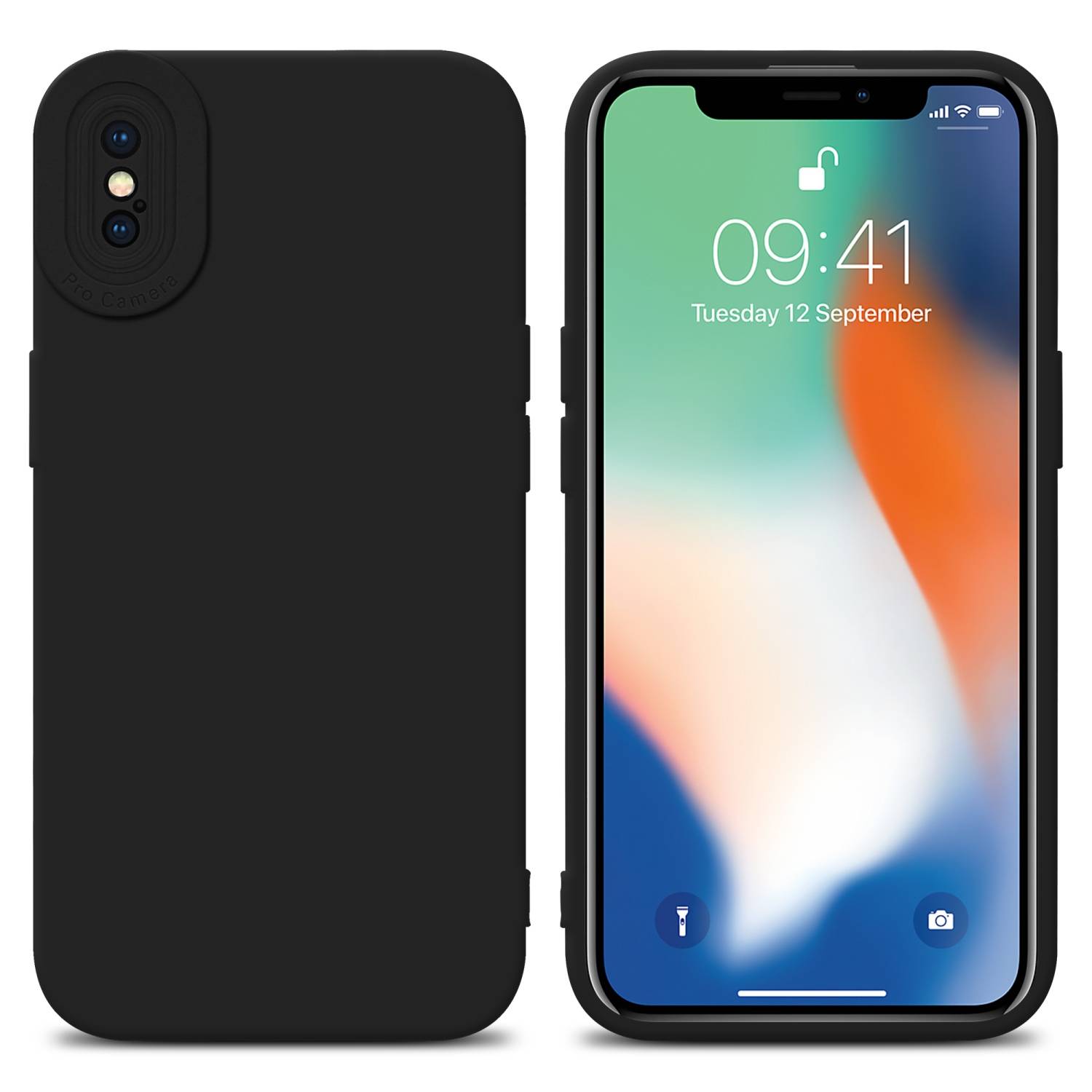 Cadorabo Hülle für Apple iPhone X / XS Schutz Hülle in Schwarz TPU Silikon Etui Case Handyhülle
