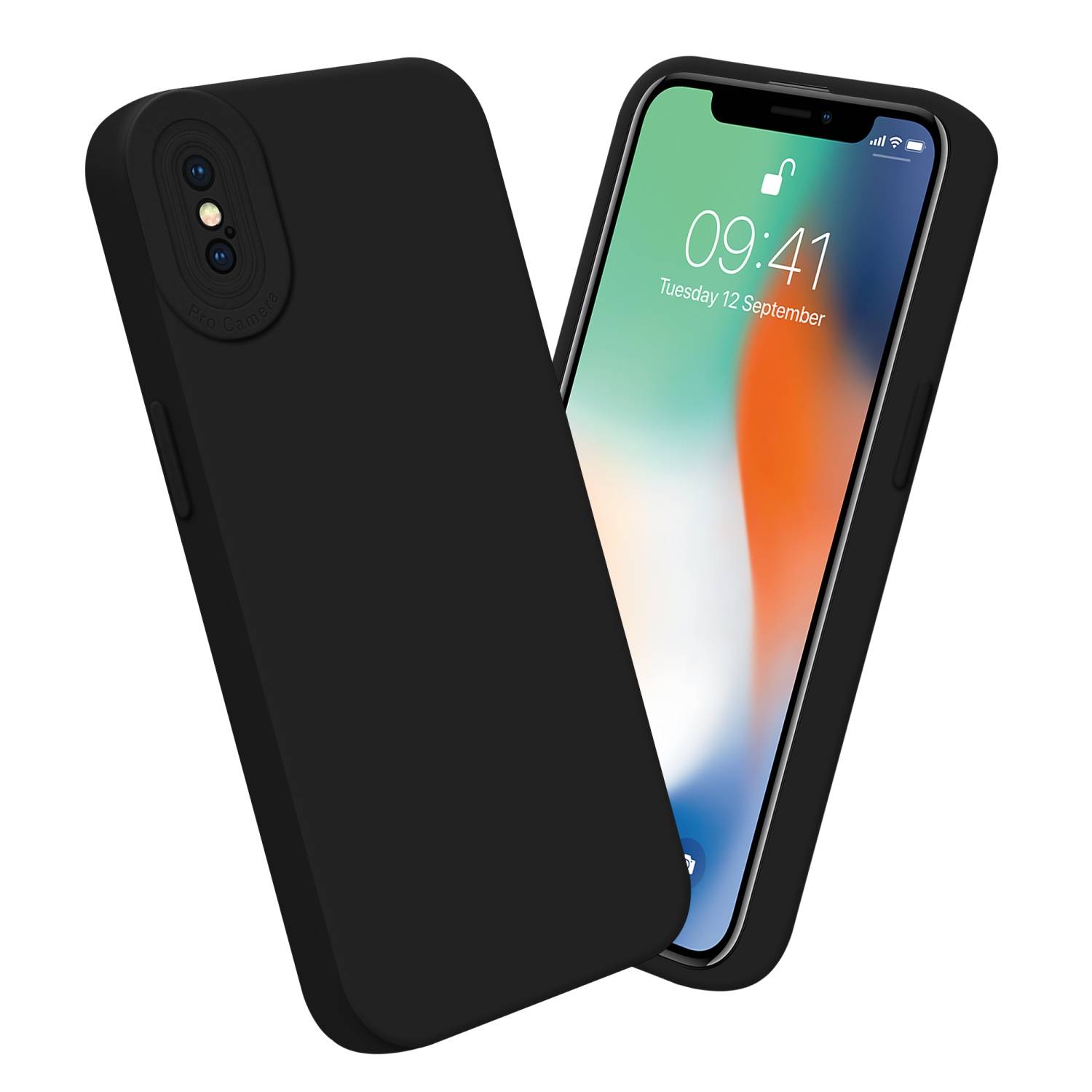 Cadorabo Hülle für Apple iPhone X / XS Schutz Hülle in Schwarz TPU Silikon Etui Case Handyhülle