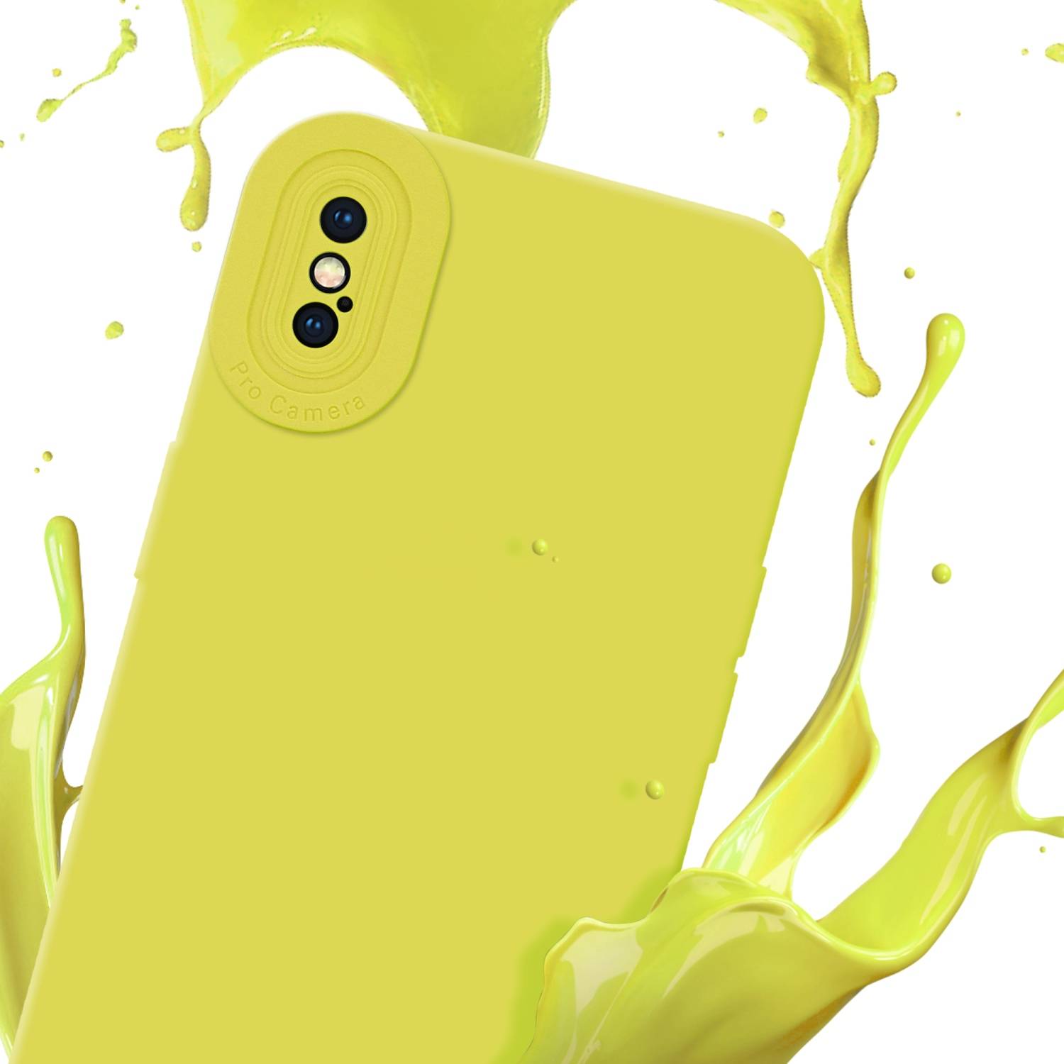 Cadorabo Hülle für Apple iPhone X / XS Schutz Hülle in Gelb TPU Silikon Etui Case Handyhülle