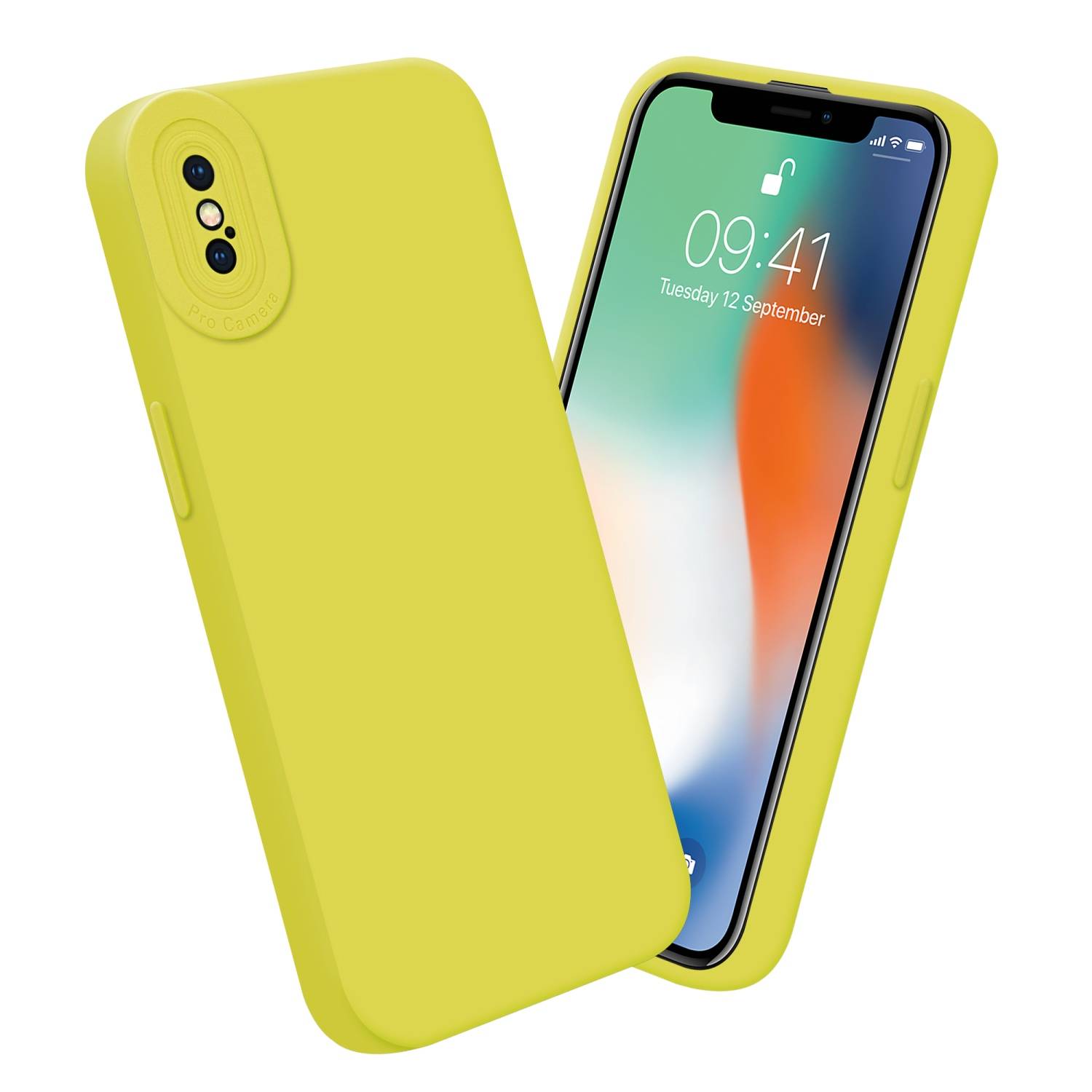 Cadorabo Hülle für Apple iPhone X / XS Schutz Hülle in Gelb TPU Silikon Etui Case Handyhülle