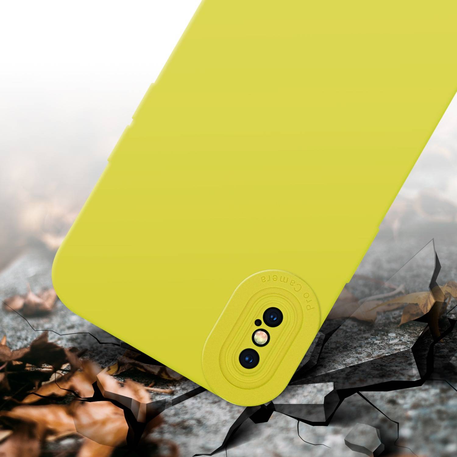 Cadorabo Hülle für Apple iPhone X / XS Schutz Hülle in Gelb TPU Silikon Etui Case Handyhülle