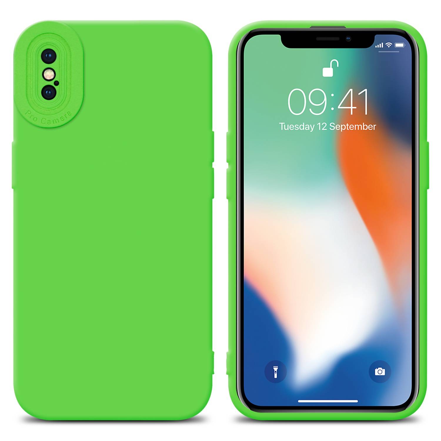 Cadorabo Hülle für Apple iPhone X / XS Schutz Hülle in Grün TPU Silikon Etui Case Handyhülle