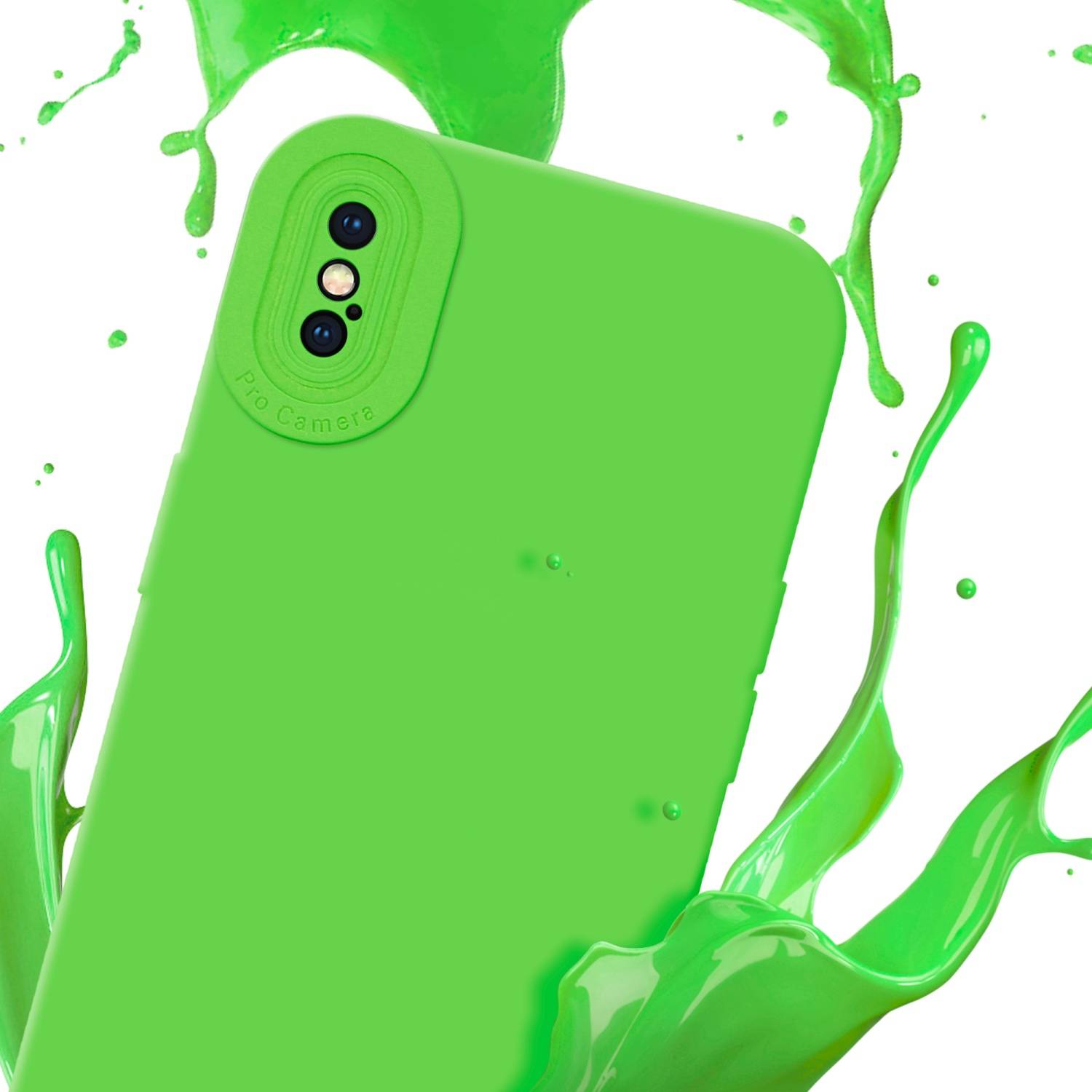Cadorabo Hülle für Apple iPhone X / XS Schutz Hülle in Grün TPU Silikon Etui Case Handyhülle