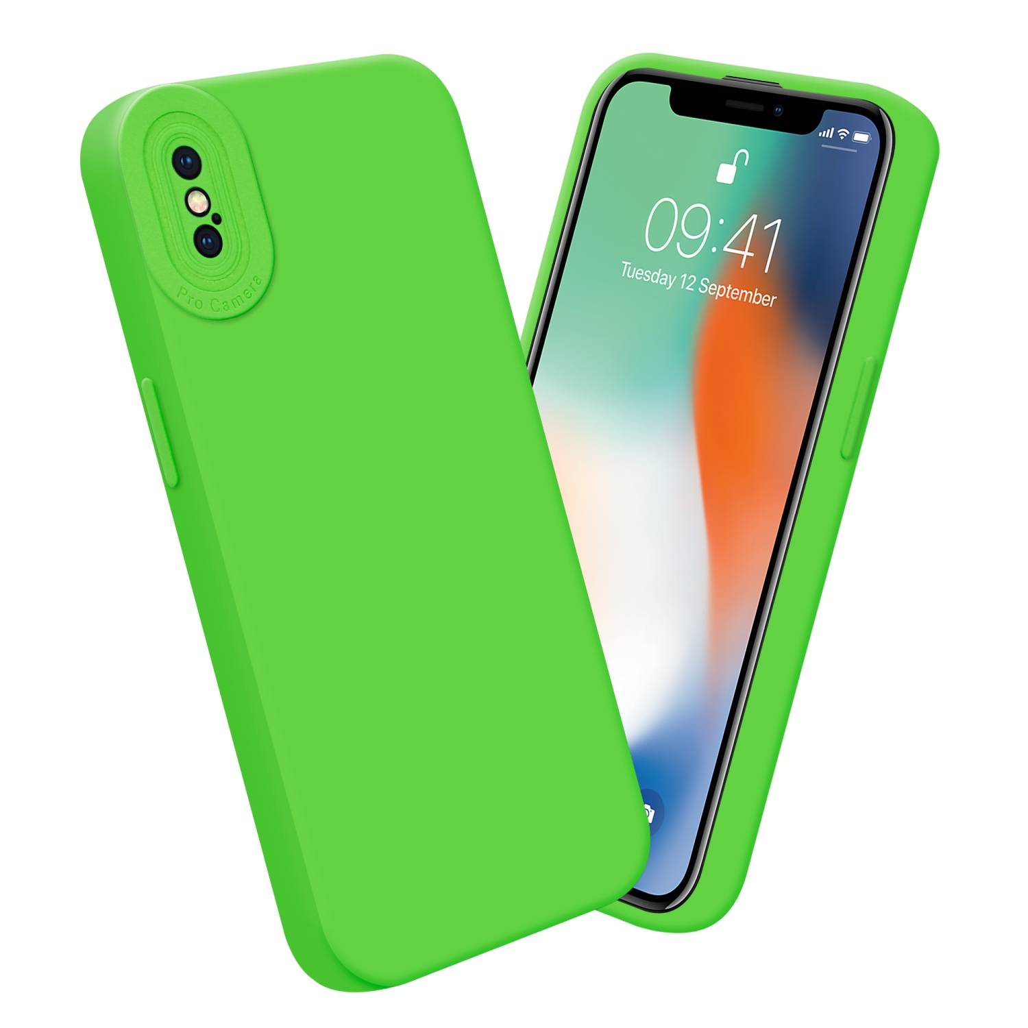 Cadorabo Hülle für Apple iPhone X / XS Schutz Hülle in Grün TPU Silikon Etui Case Handyhülle
