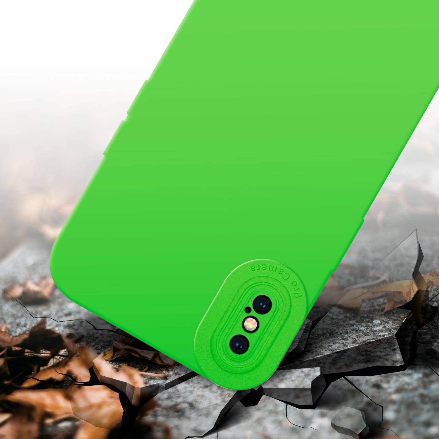 Cadorabo Hülle für Apple iPhone X / XS Schutz Hülle in Grün TPU Silikon Etui Case Handyhülle