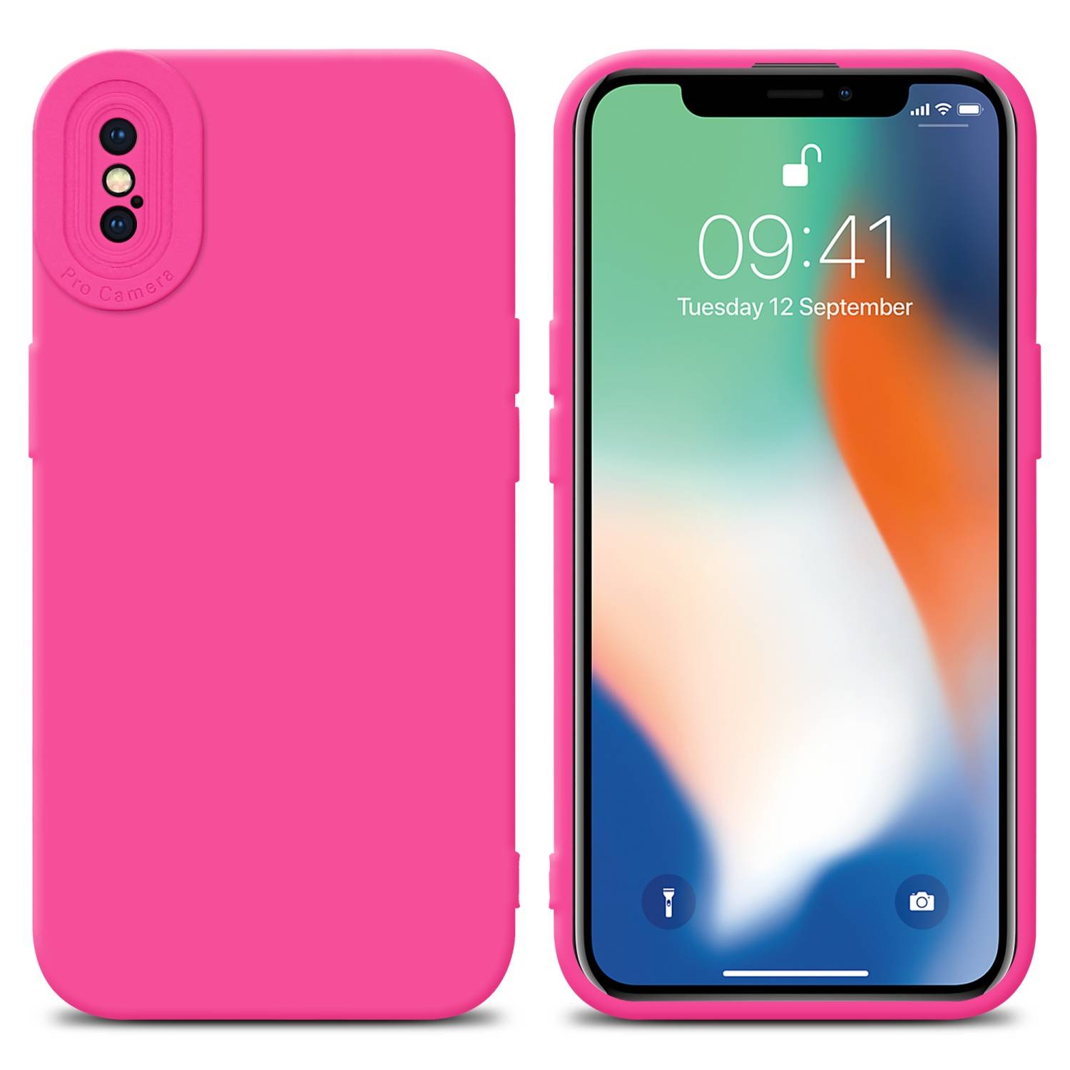 Cadorabo Hülle für Apple iPhone X / XS Schutz Hülle in Pink TPU Silikon Etui Case Handyhülle