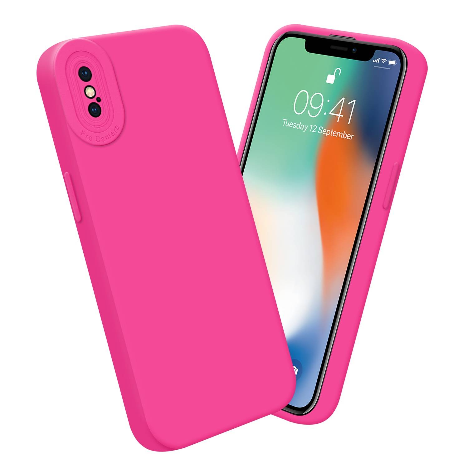Cadorabo Hülle für Apple iPhone X / XS Schutz Hülle in Pink TPU Silikon Etui Case Handyhülle