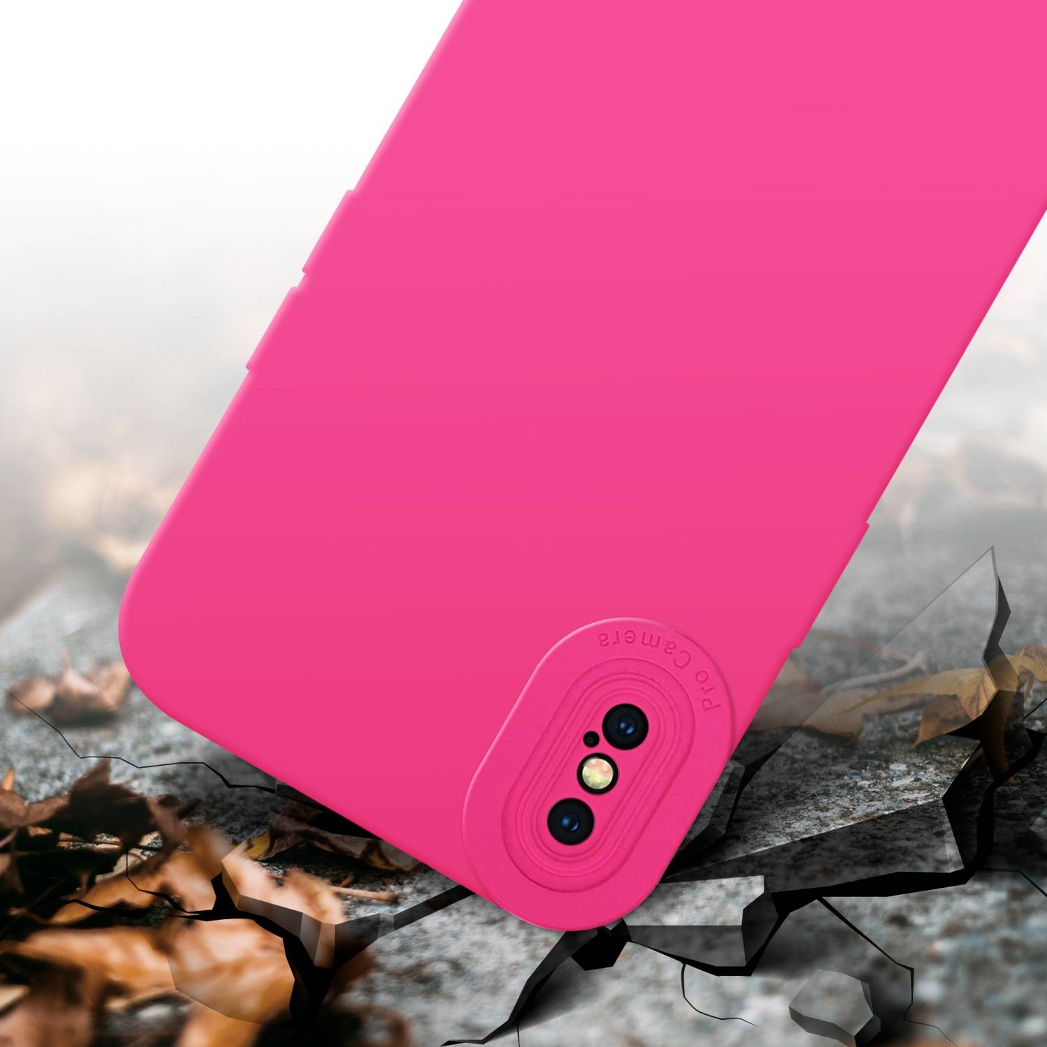 Cadorabo Hülle für Apple iPhone X / XS Schutz Hülle in Pink TPU Silikon Etui Case Handyhülle