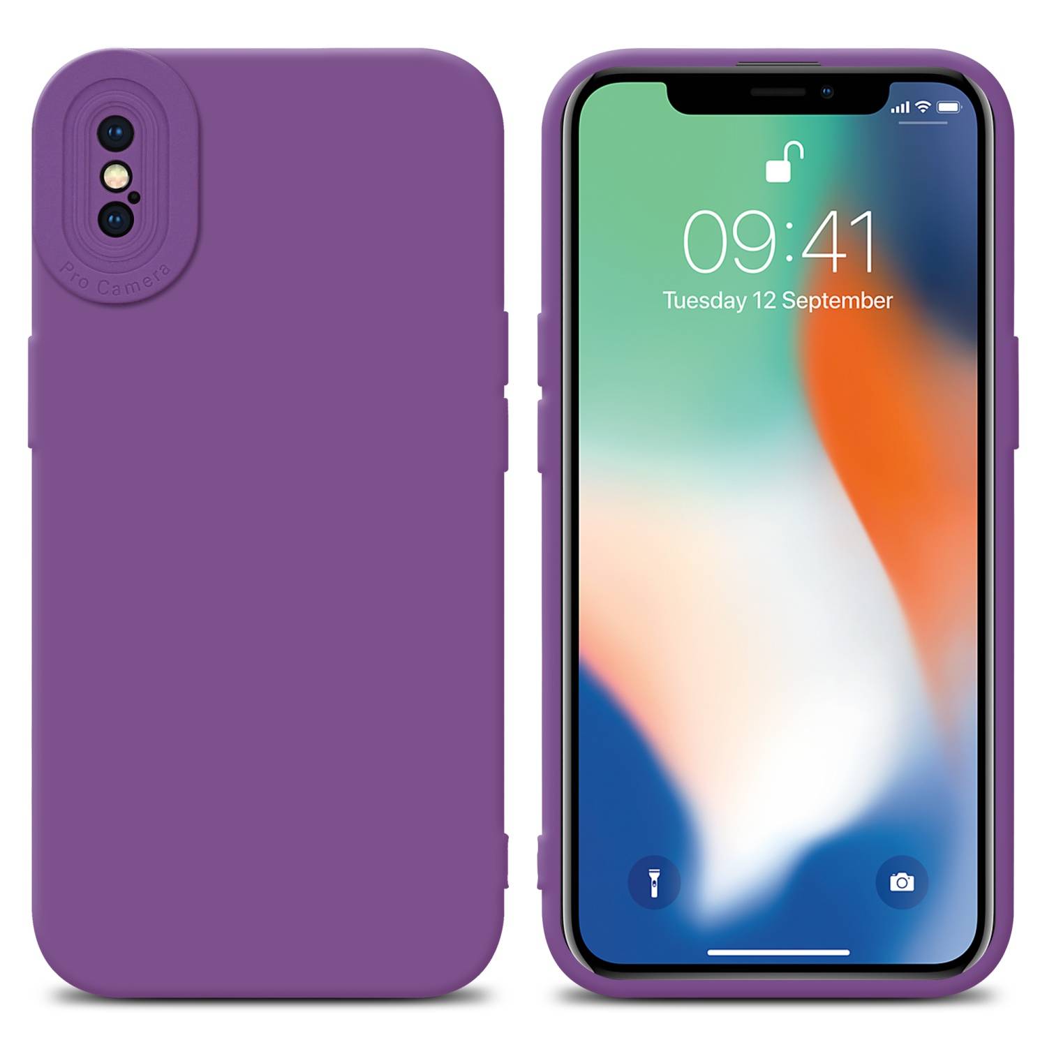 Cadorabo Hülle für Apple iPhone X / XS Schutz Hülle in Lila TPU Silikon Etui Case Handyhülle