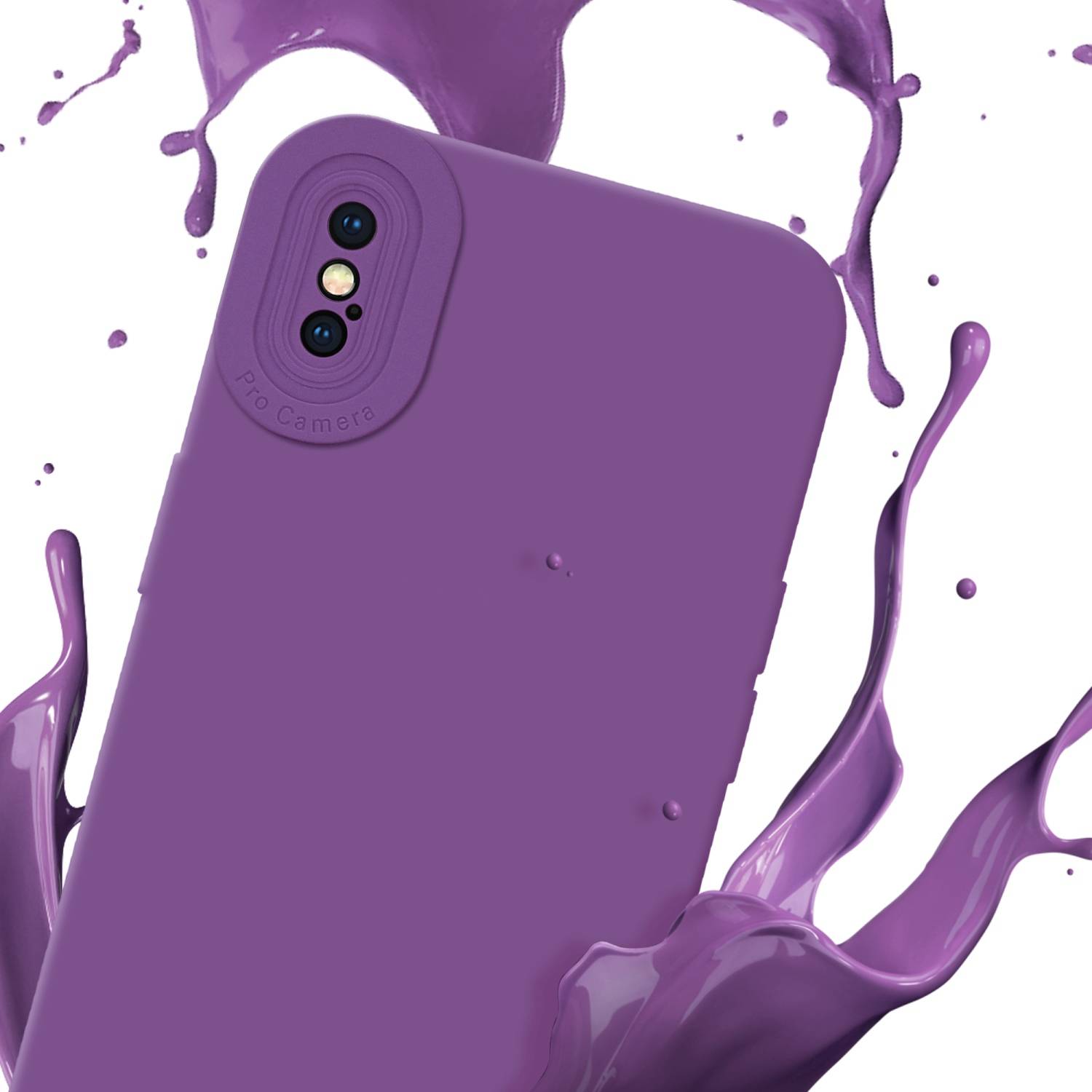 Cadorabo Hülle für Apple iPhone X / XS Schutz Hülle in Lila TPU Silikon Etui Case Handyhülle