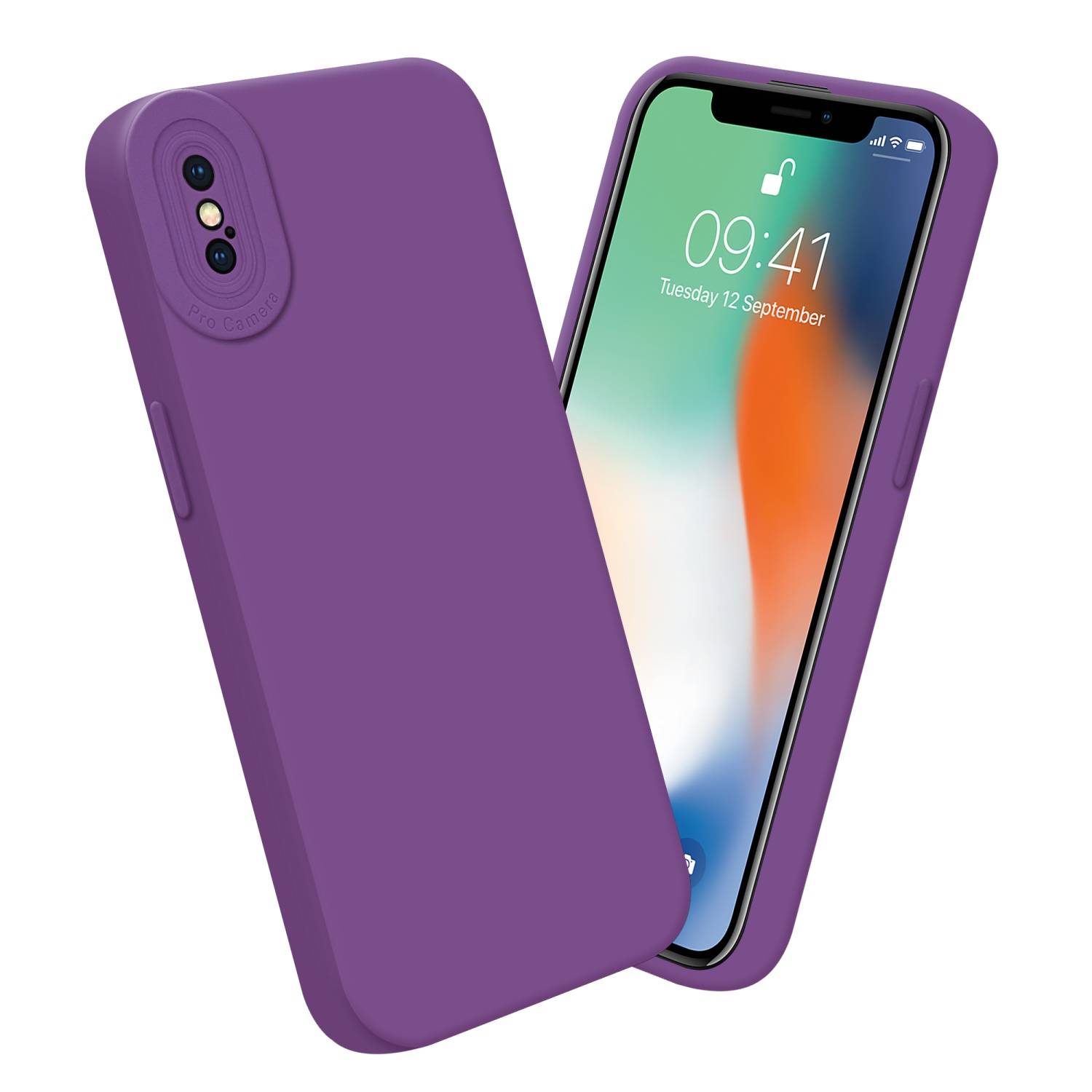 Cadorabo Hülle für Apple iPhone X / XS Schutz Hülle in Lila TPU Silikon Etui Case Handyhülle