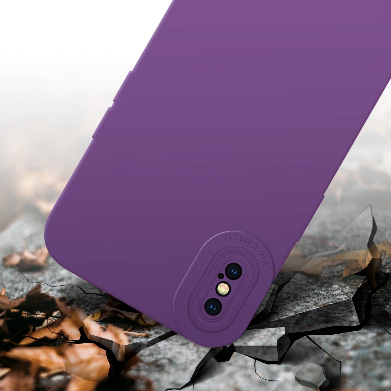 Cadorabo Hülle für Apple iPhone X / XS Schutz Hülle in Lila TPU Silikon Etui Case Handyhülle