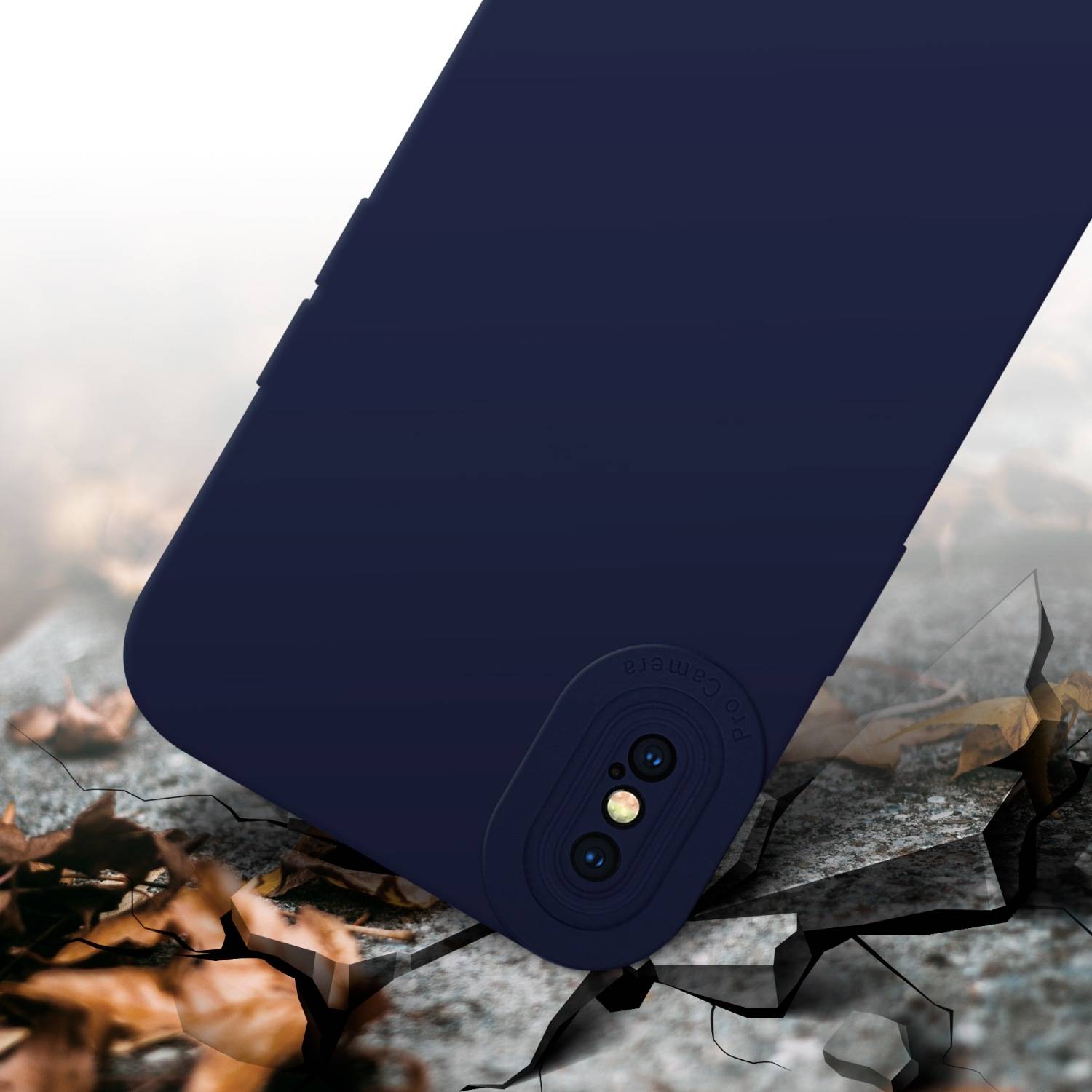 Cadorabo Hülle für Apple iPhone X / XS Schutz Hülle in Blau TPU Silikon Etui Case Handyhülle