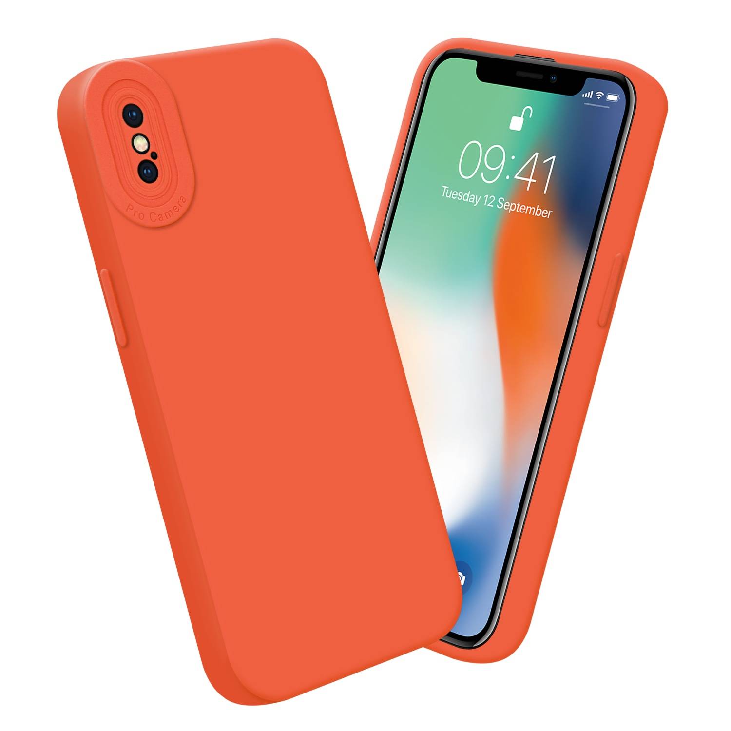 Cadorabo Hülle für Apple iPhone X / XS Schutz Hülle in Orange TPU Silikon Etui Case Handyhülle