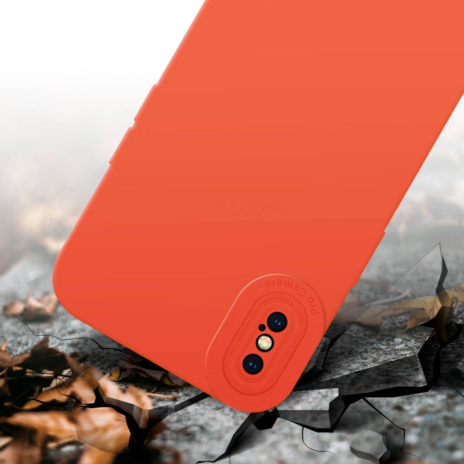 Cadorabo Hülle für Apple iPhone X / XS Schutz Hülle in Orange TPU Silikon Etui Case Handyhülle