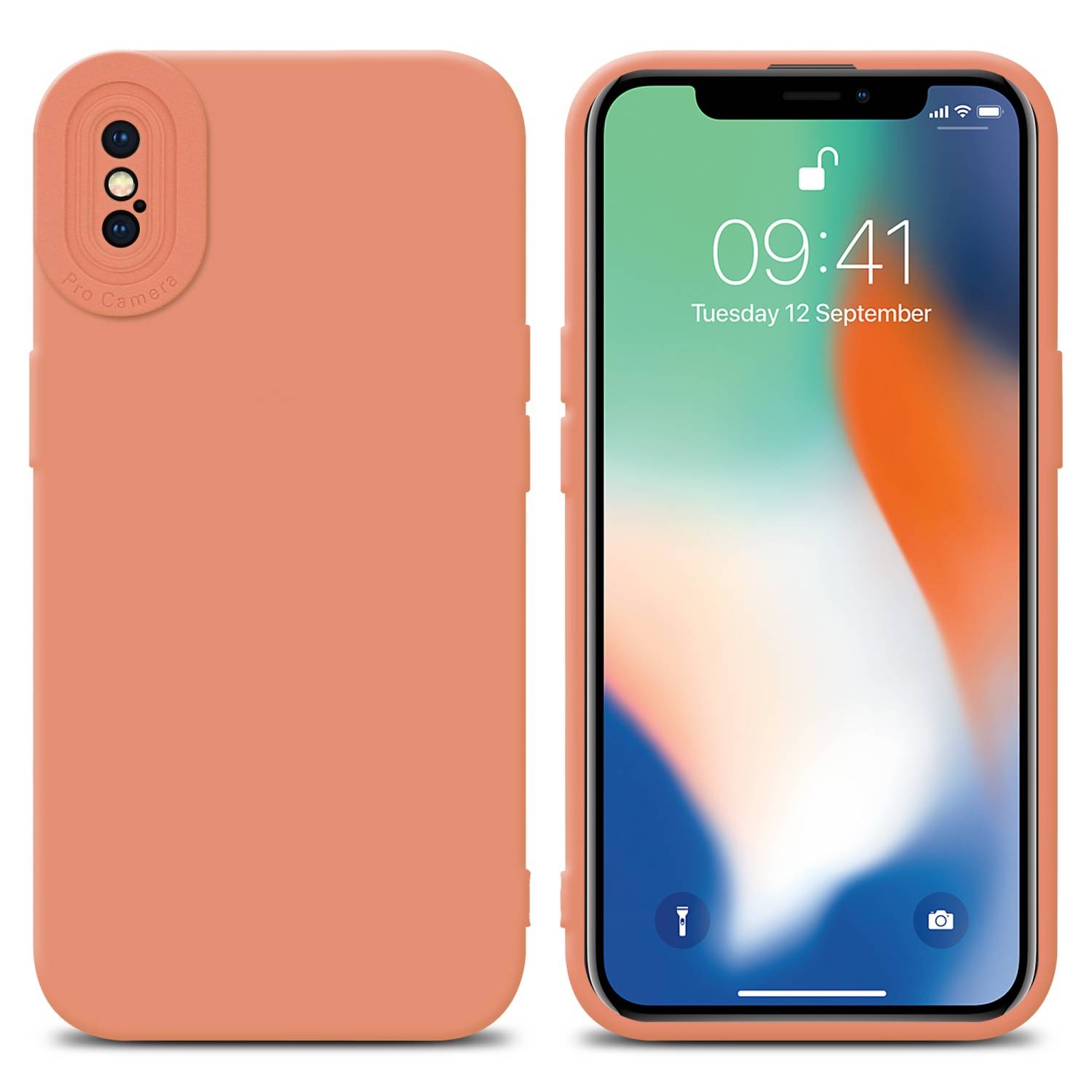 Cadorabo Hülle für Apple iPhone X / XS Schutz Hülle in Orange TPU Silikon Etui Case Handyhülle