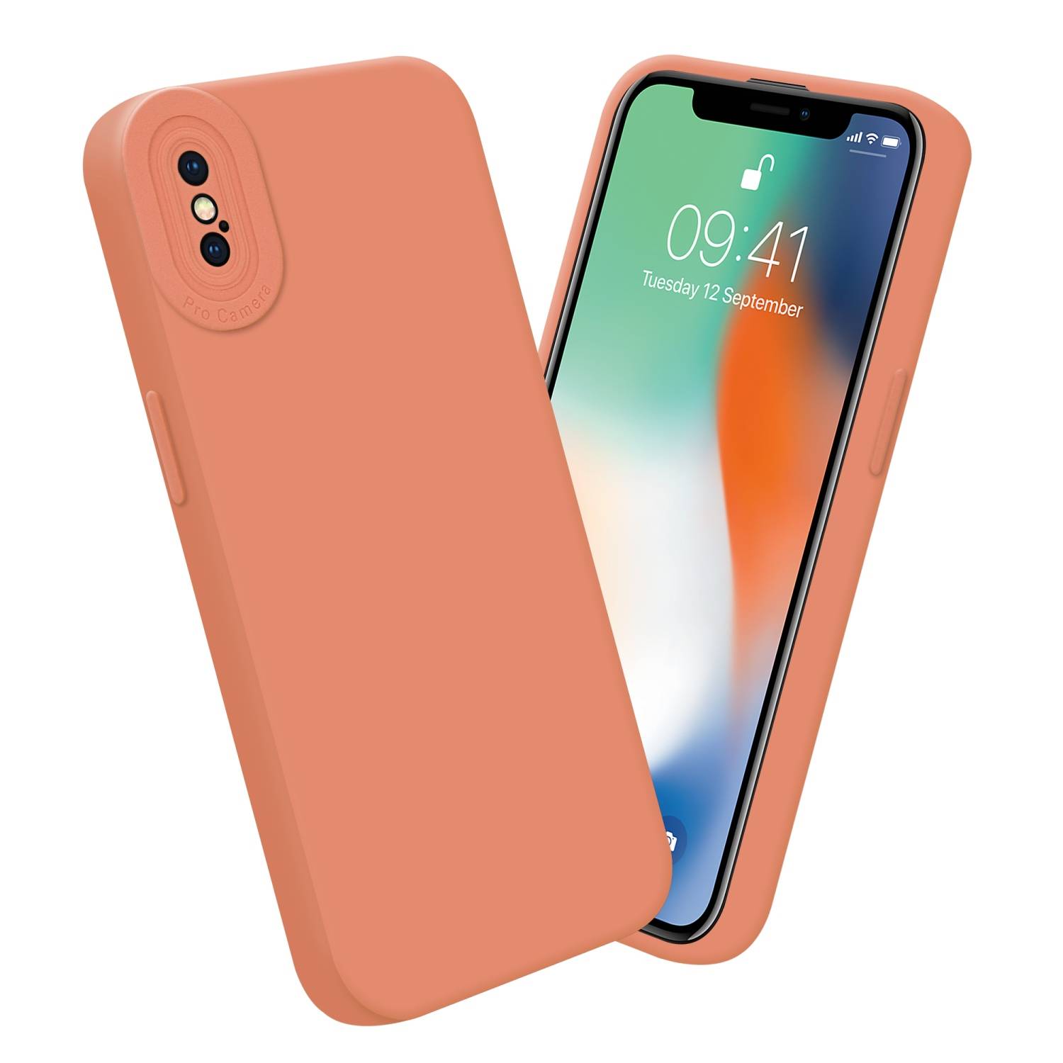 Cadorabo Hülle für Apple iPhone X / XS Schutz Hülle in Orange TPU Silikon Etui Case Handyhülle