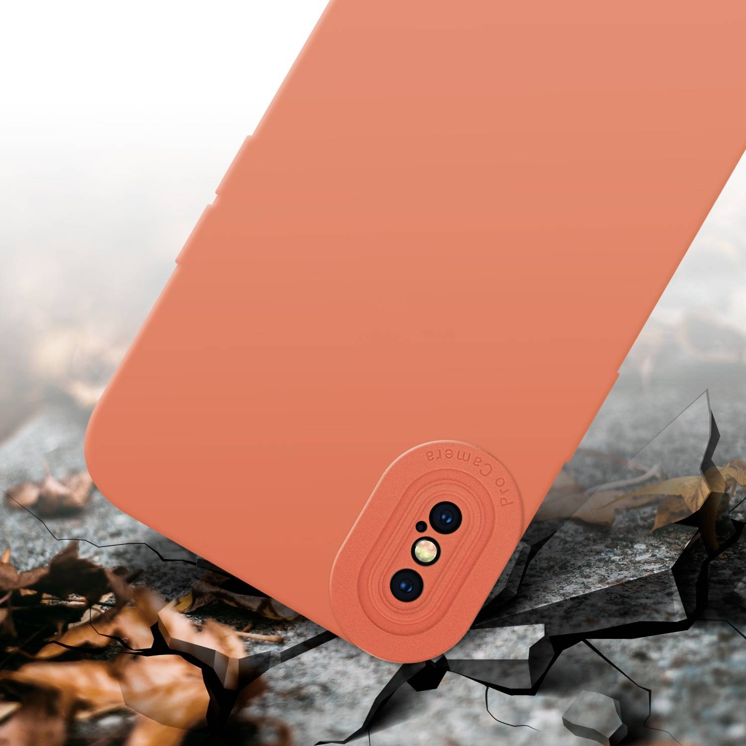 Cadorabo Hülle für Apple iPhone X / XS Schutz Hülle in Orange TPU Silikon Etui Case Handyhülle