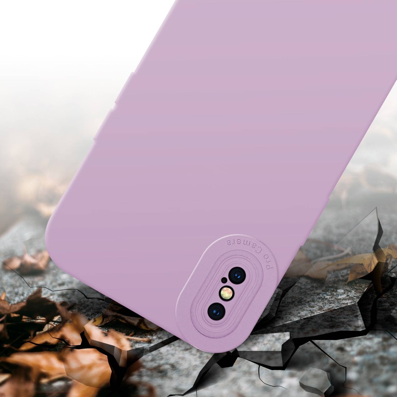 Cadorabo Hülle für Apple iPhone X / XS Schutz Hülle in Rosa TPU Silikon Etui Case Handyhülle