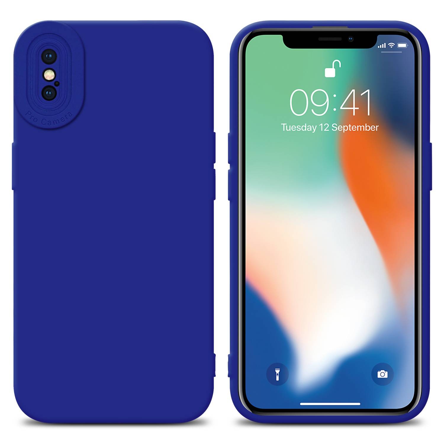 Cadorabo Hülle für Apple iPhone X / XS Schutz Hülle in Blau TPU Silikon Etui Case Handyhülle
