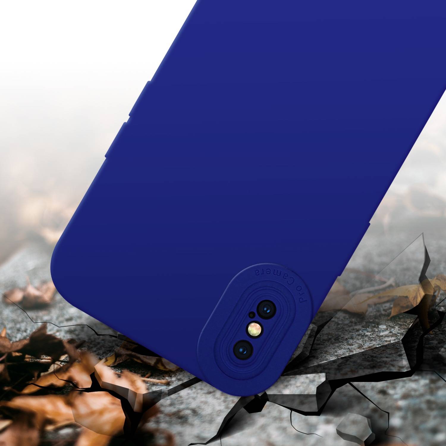 Cadorabo Hülle für Apple iPhone X / XS Schutz Hülle in Blau TPU Silikon Etui Case Handyhülle
