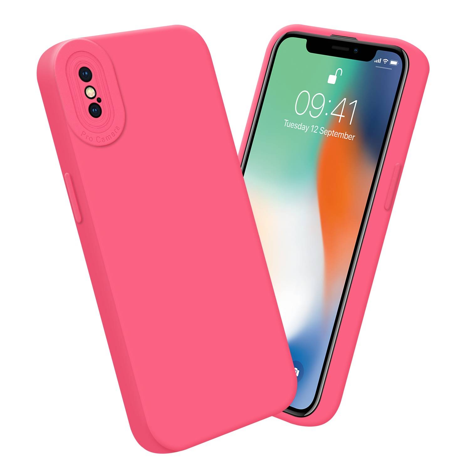 Cadorabo Hülle für Apple iPhone X / XS Schutz Hülle in Rot TPU Silikon Etui Case Handyhülle