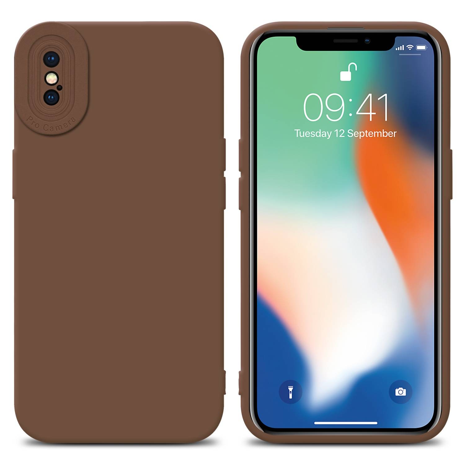 Cadorabo Hülle für Apple iPhone X / XS Schutz Hülle in Braun TPU Silikon Etui Case Handyhülle