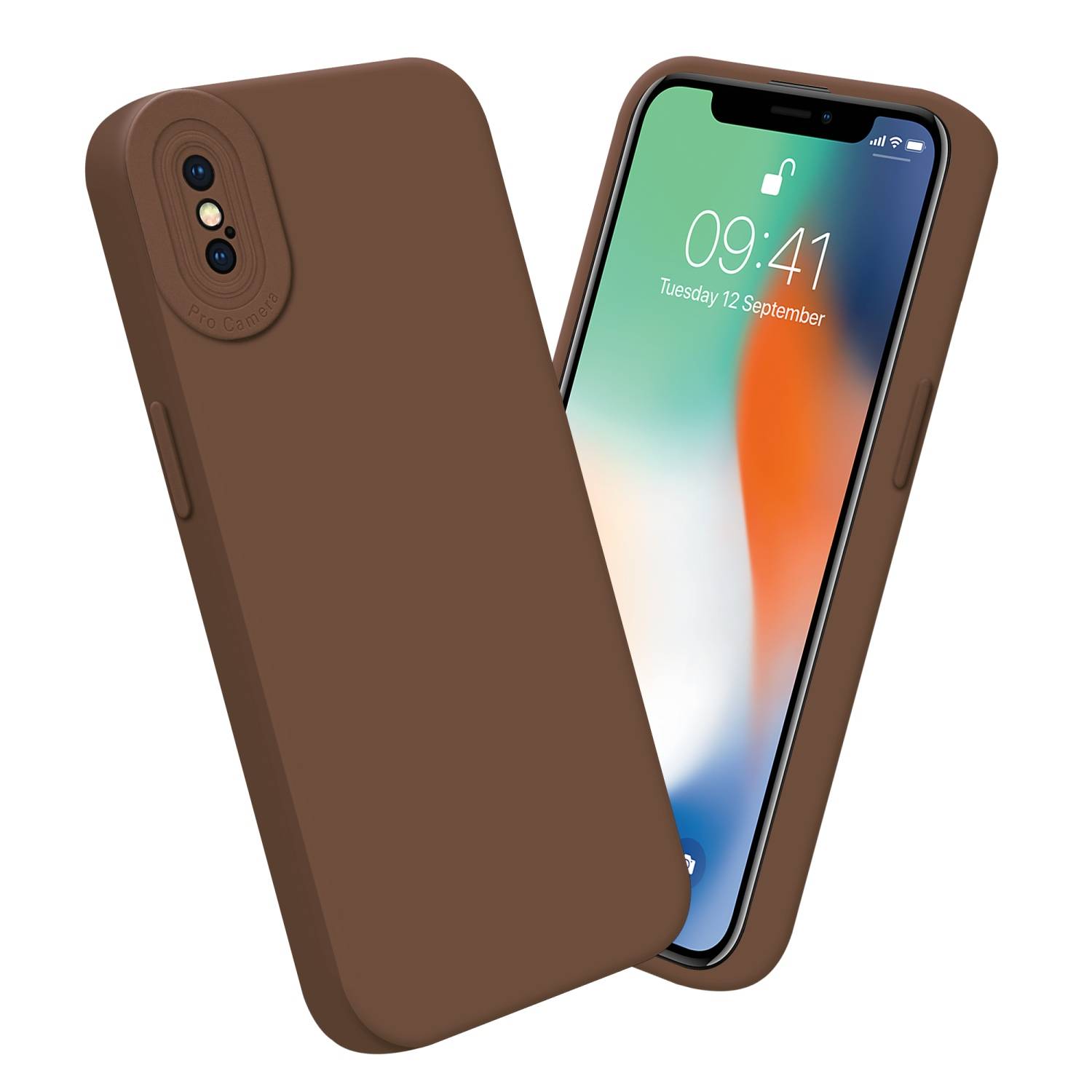 Cadorabo Hülle für Apple iPhone X / XS Schutz Hülle in Braun TPU Silikon Etui Case Handyhülle