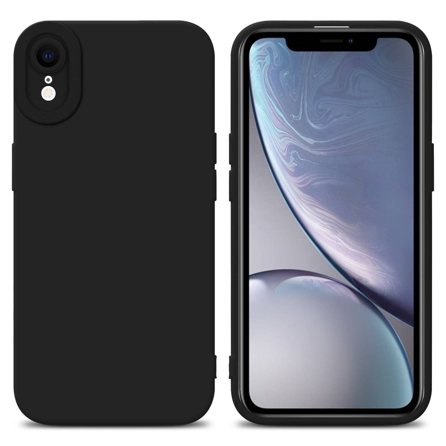 Cadorabo Hülle für Apple iPhone XR Schutz Hülle in Schwarz TPU Silikon Etui Case Handyhülle