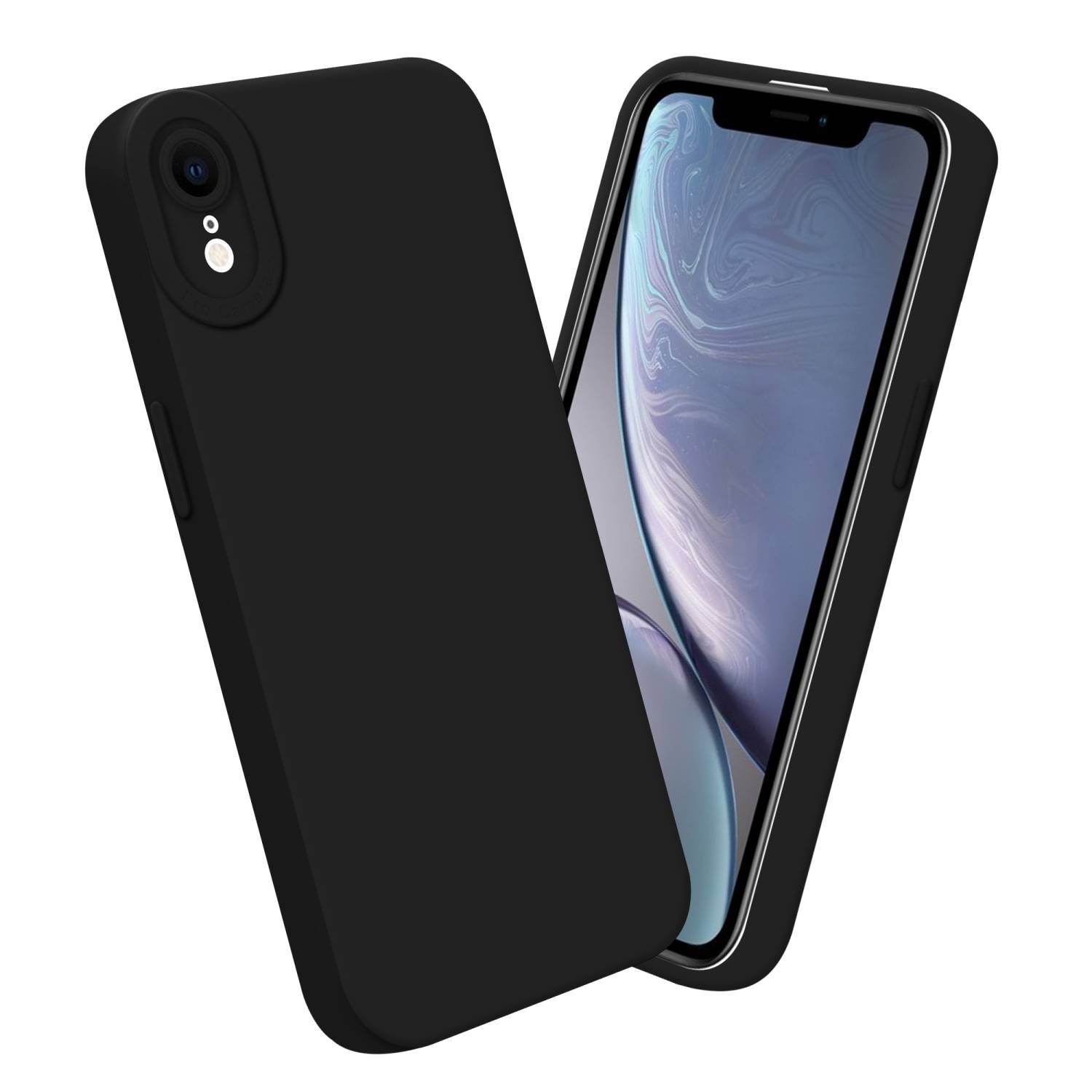 Cadorabo Hülle für Apple iPhone XR Schutz Hülle in Schwarz TPU Silikon Etui Case Handyhülle