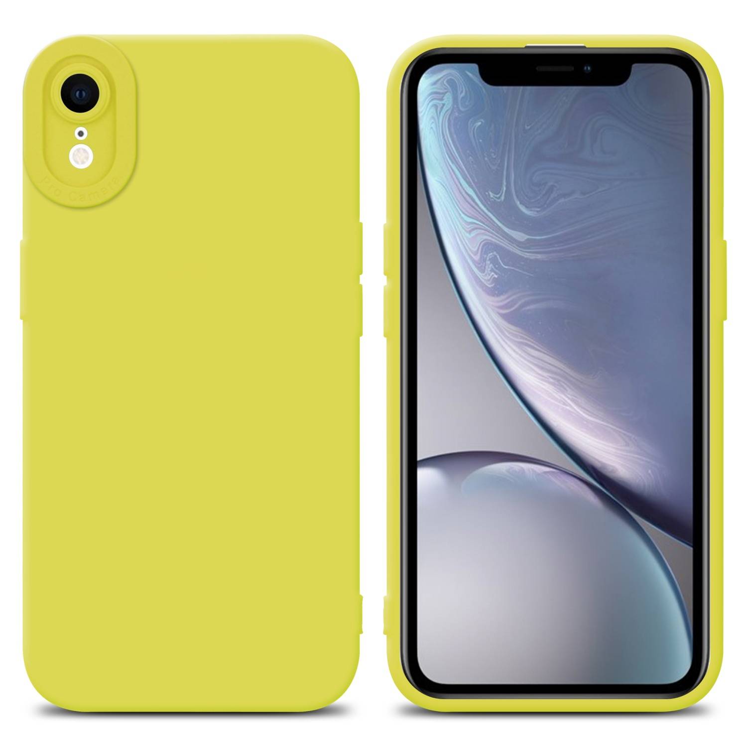 Cadorabo Hülle für Apple iPhone XR Schutz Hülle in Gelb TPU Silikon Etui Case Handyhülle